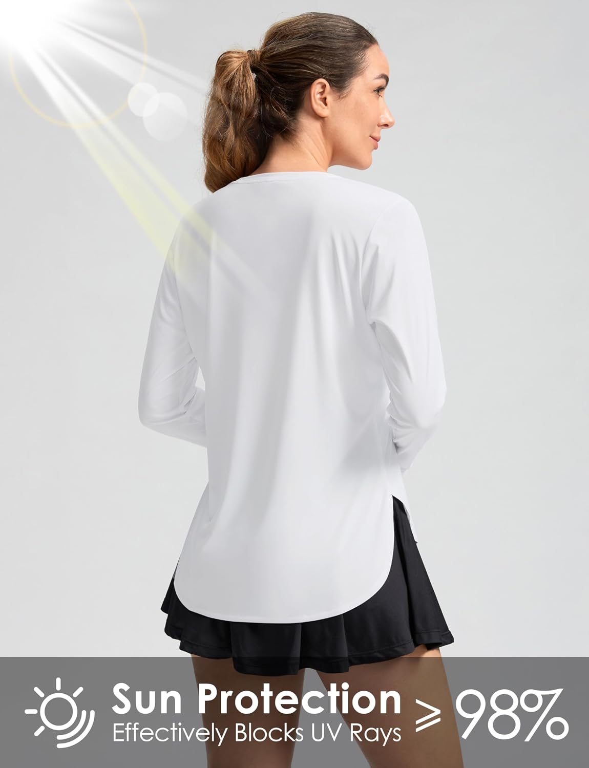 Women's Sun Shirts UPF 50+ Long Sleeve UV Protection Shirt Lightweight Quick Dry Workout Hiking Tops for Women - Image 4