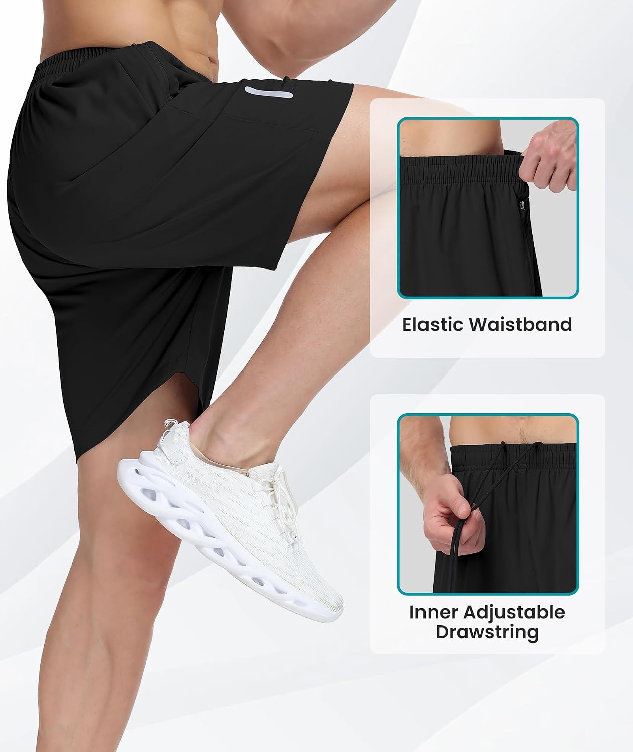 UUMIAER Mens Athletic Gym Shorts 7" Utra-Light Quick Dry Running Workout Basketball Shorts with Zipper Pockets Sports Tennis - Image 5