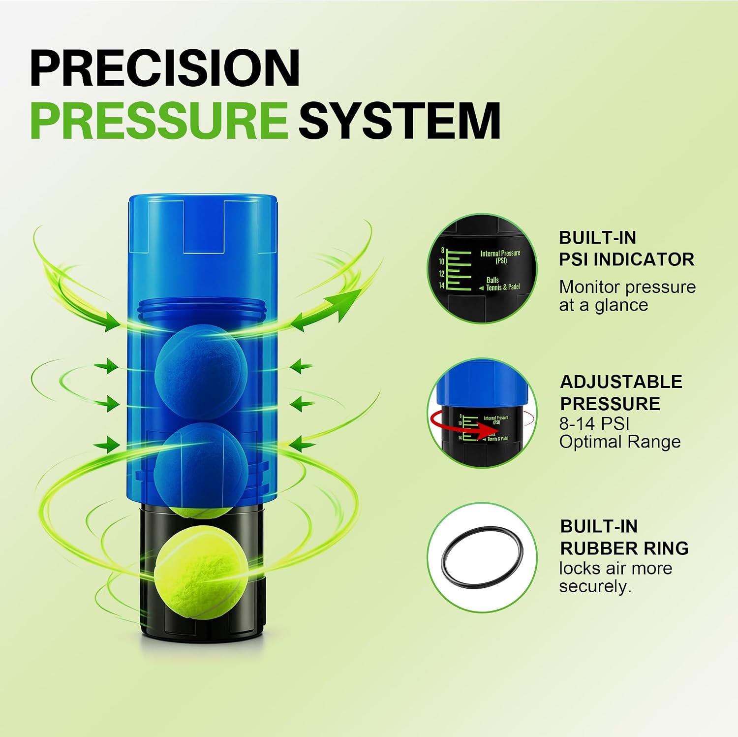 Tennis Ball Pressurizer, Holds 3 Balls Under 14 PSI | Reusable Tennis Ball Saver, Pressurized Storage Canister, Keeps Bounce Like New, Extends Ball Life, Portable and Durable - Image 4