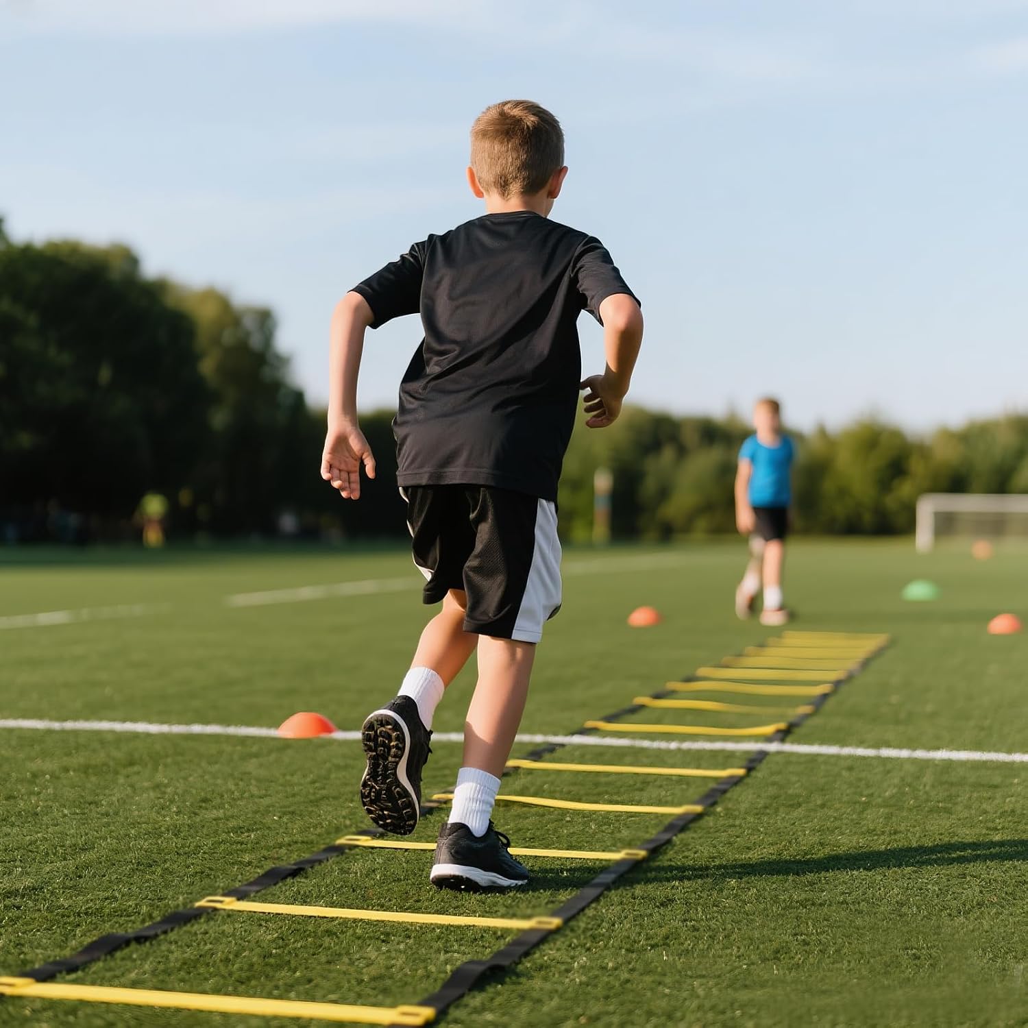 20ft Adjustable Agility Ladder with Carry Bag Training Equipment for Footwork Drills | Football Training Equipment & Speed Ladder for Soccer, Basketball – Fitness Feet Training - Image 7