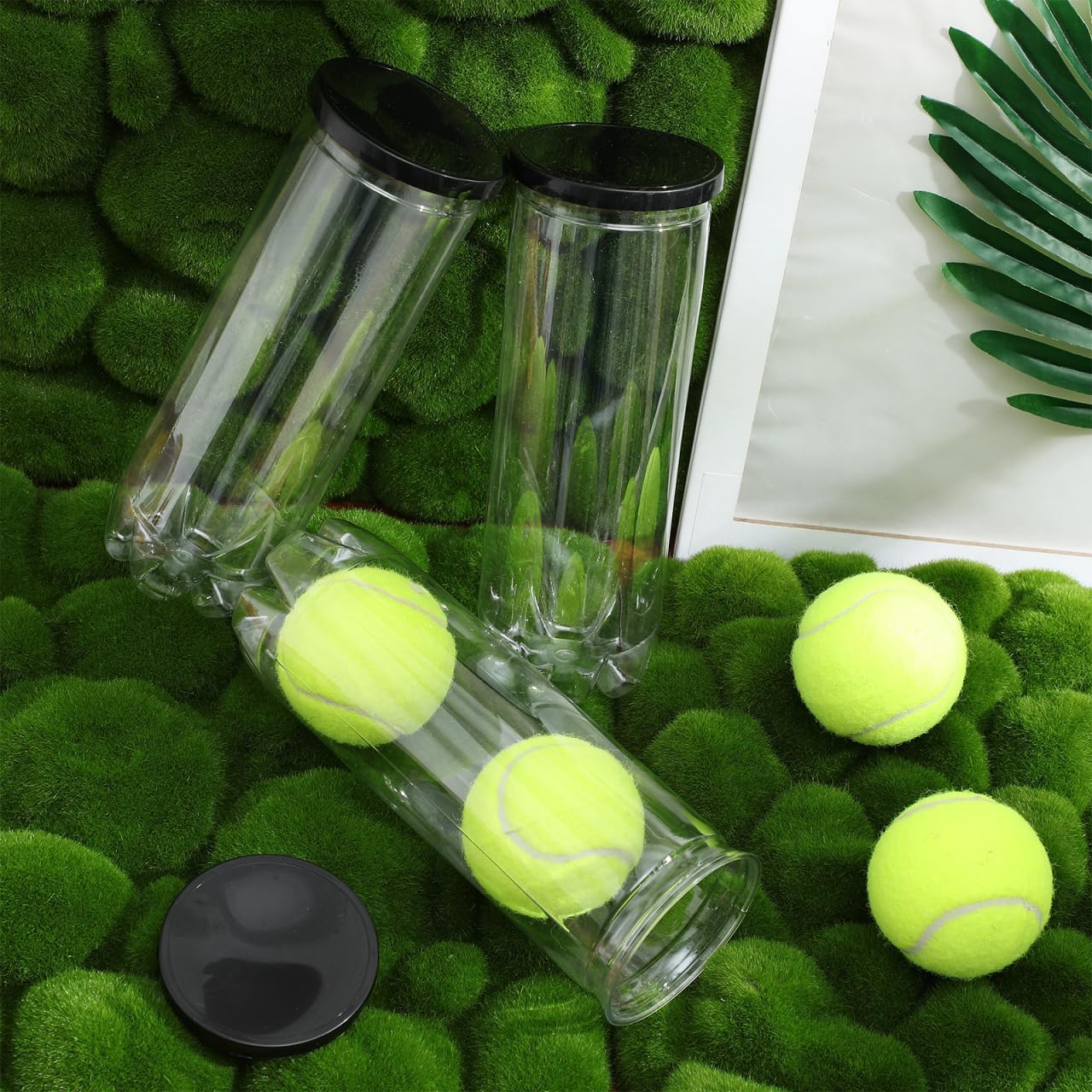 3Pcs Tennis Ball Holder Portable Multi-Function Storage Bottle for Tennis Balls Transparent Container with Lid Wear-Resistant - Image 2