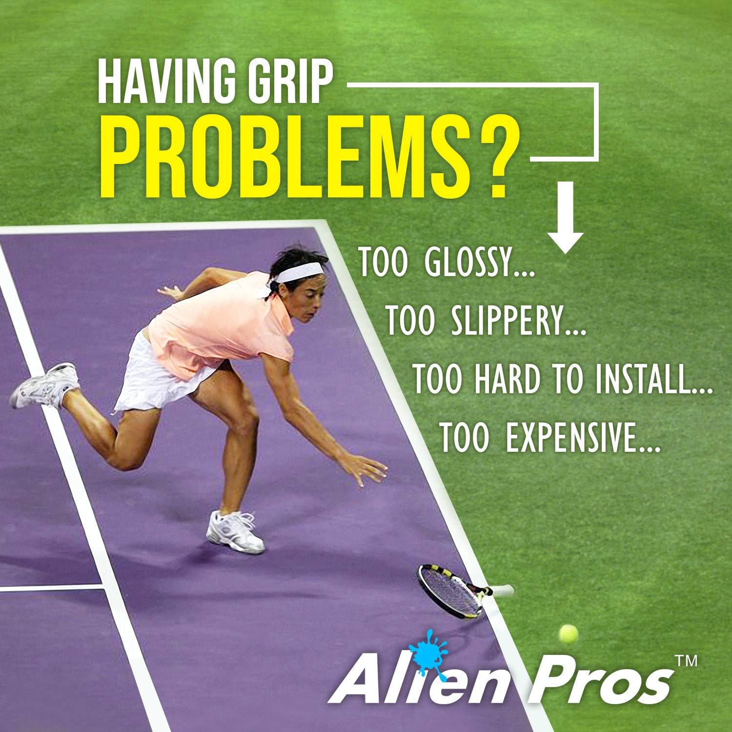 ALIEN PROS Tennis Racket Grip Tape - Precut and Dry Feel Tennis Grip - Tennis Overgrip Grip Tape Tennis Racket - Wrap Your Racquet for High Performance - Image 2