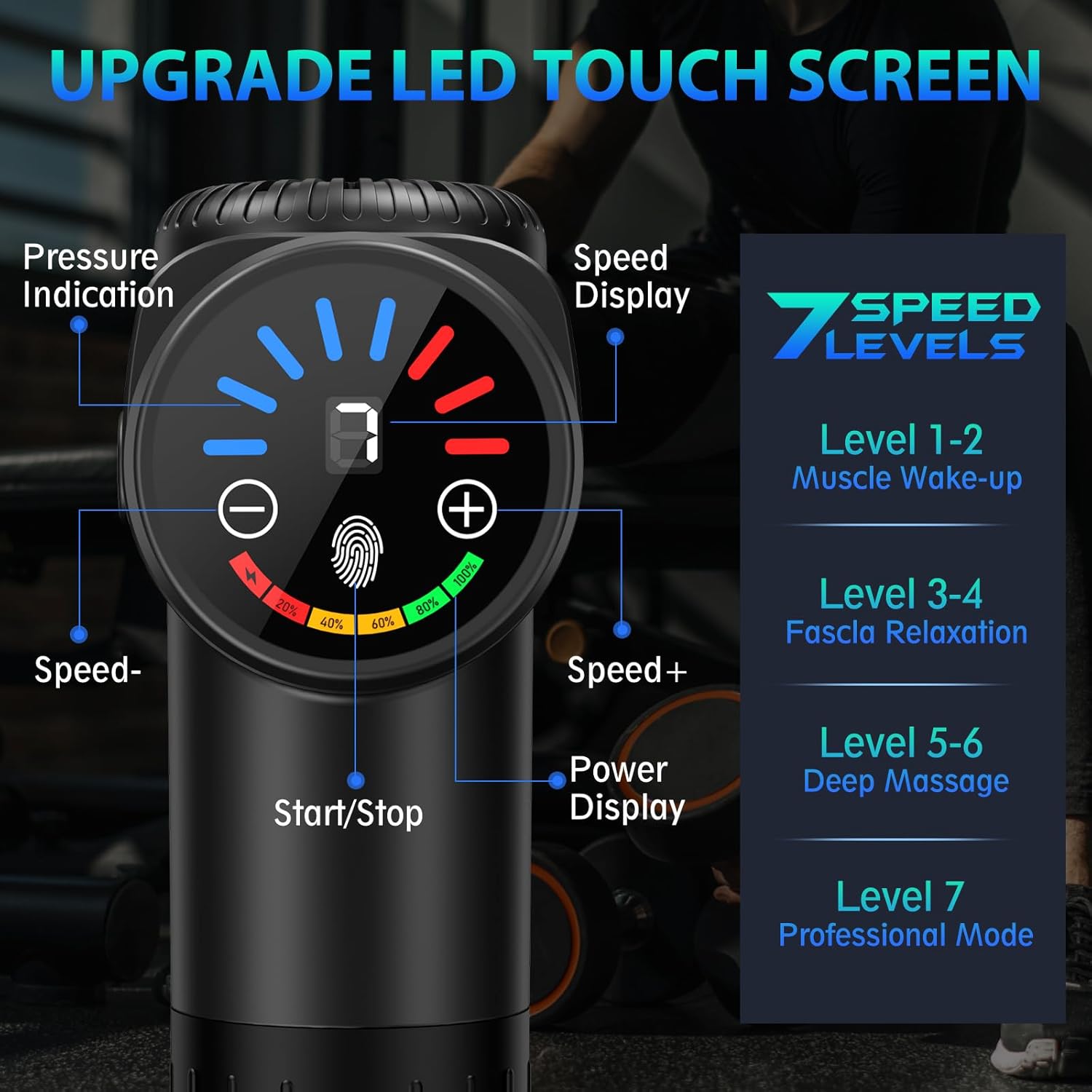 TOLOCO Massage Gun, Deep Tissue Back Massage for Athletes for Pain Relief, Percussion Massager with 10 Massages Heads & Silent Brushless Motor, Fathers Day Dad Gifts, Black - Image 2