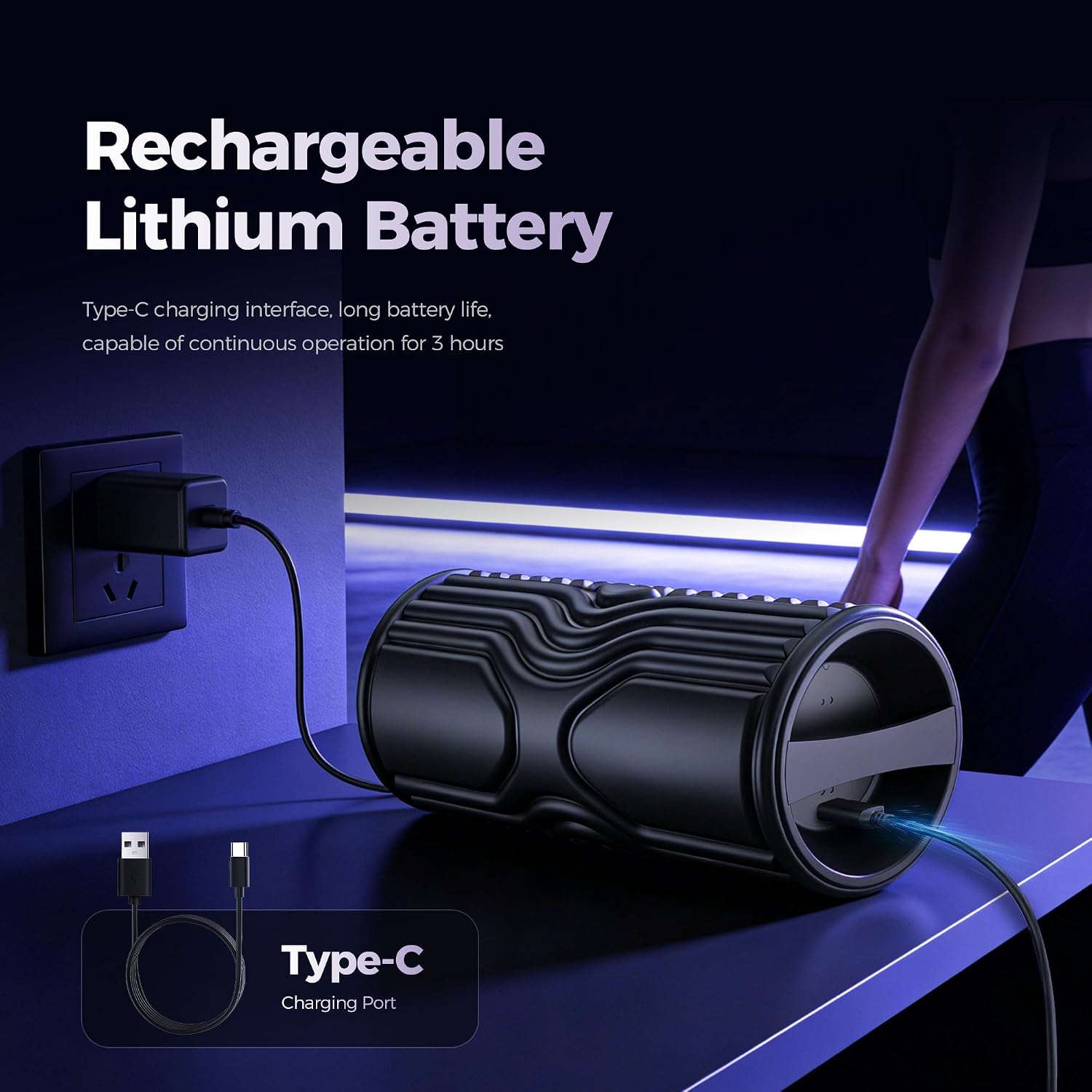 Vibrating Foam Roller with Smart APP Control, 5-Speed Electric Deep Tissue Massage Roller for Back Pain Relief, Muscle Recovery, Physical Therapy, Yoga, Neck, Leg Pain - Rechargeable & Portable - Image 7