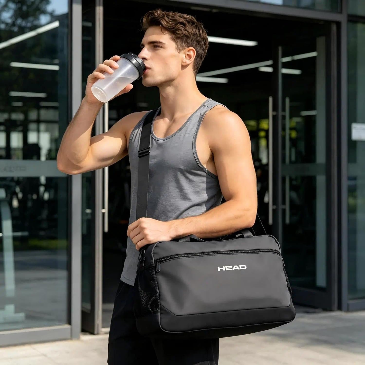 HEAD 40L Waterproof Duffel Bag, Large Lightweight Gym Bag for Men, Durable Sports Duffle for Fitness/Workout, Versatile Weekender Overnight Bag for Business Travel, Black - Image 3