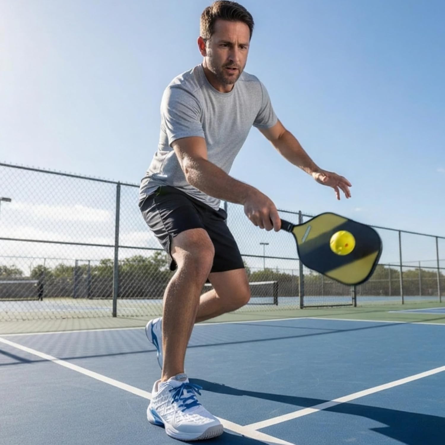 Pickleball Shoes Men Tennis Court Sneakers Indoor Outdoor Breathable Athletic Sports Lightweight Non Slip White/Black - Image 9