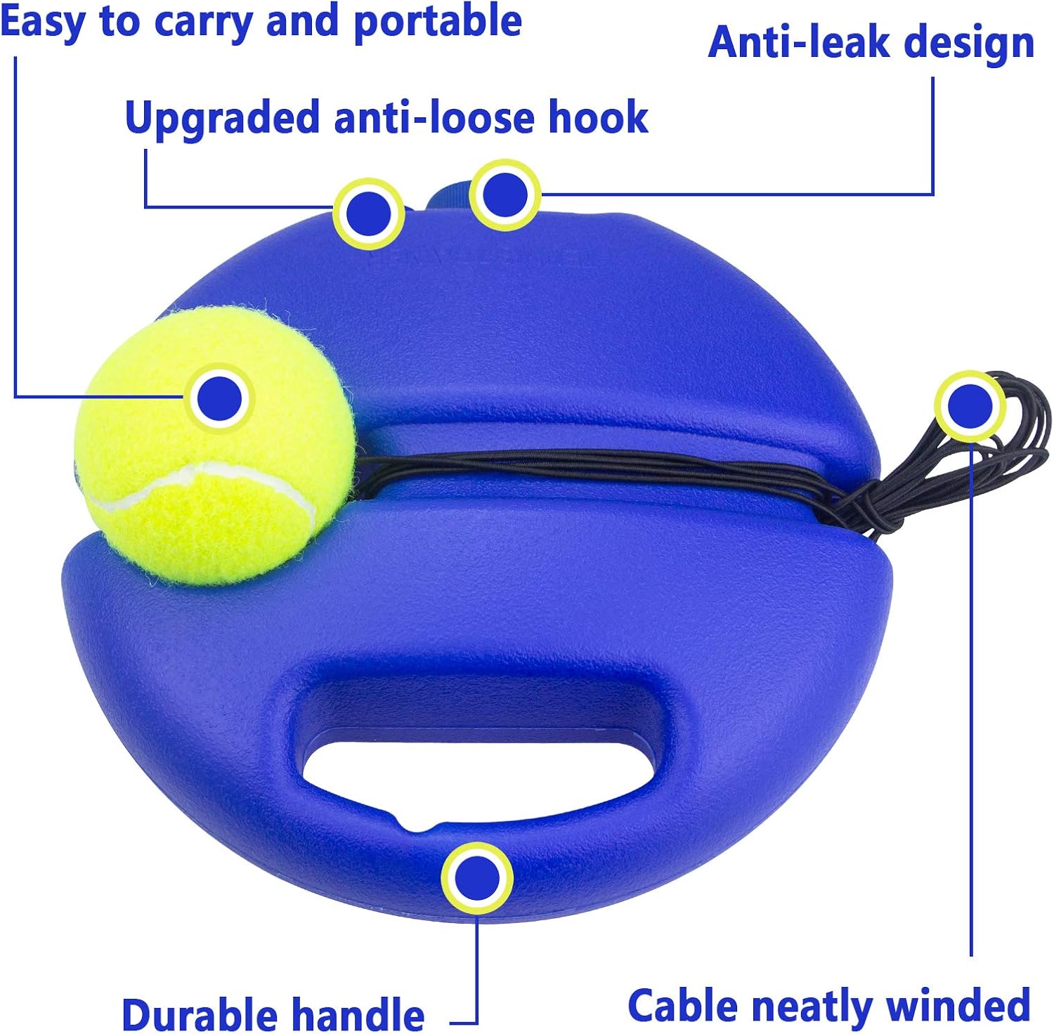 Tennis Rebound Ball & Trainer Kit with 4 Balls & 4 Elastic Ropes for Beginners, Kids & Adults - Image 2