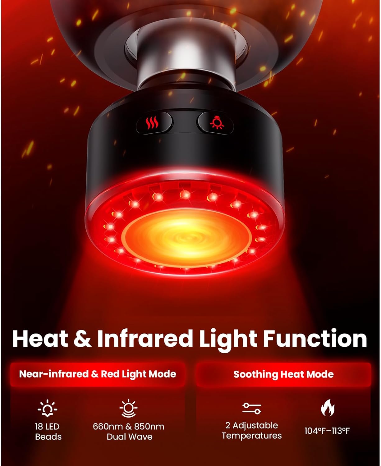 BOB AND BRAD X6 Ultra Massage Gun with Heat and Infrared Light, Metal Head, Professional Percussion Deep Tissue Muscle Massager Gun for Athletes with 6 Replacements - Image 2