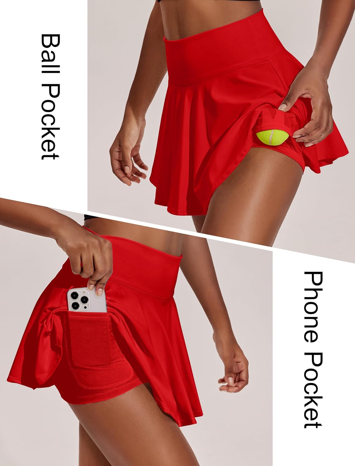 PINSPARK Womens Tennis Skirt Pleated Athletic Skirts with Pockets Shorts High Waisted Golf Skort for Workout Pickleball - Image 4