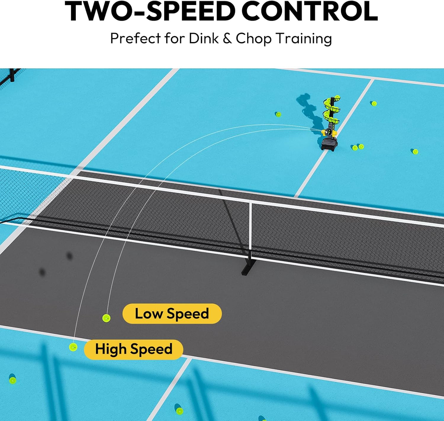 A11N SPORTS Pickleball Automatic Launcher – Adjustable Speed, Spin & Angles for Dinks, Chops, Volleys & Serves – Auto Swing for Forehand & Backhand Training – Indoor/Outdoor Use for All Skill Levels - Image 3