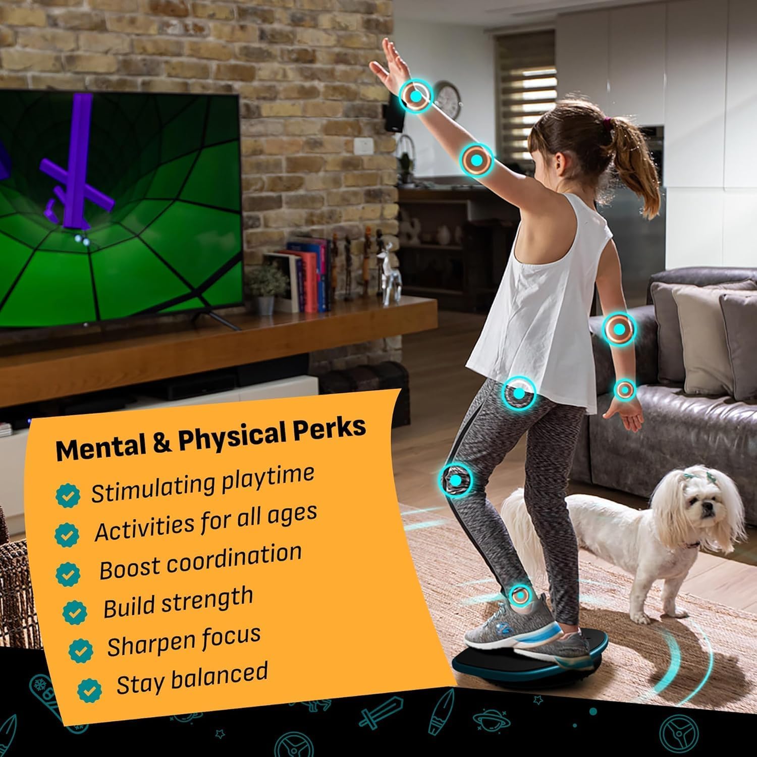 GoBalance Board - App-Enabled Balance Board. Smart Bluetooth Sensor, 12 FREE Interactive Games - Fun, Balance Training and Home Gym Workout! Boost Coordination & Strength for Teens and Adults - Image 3