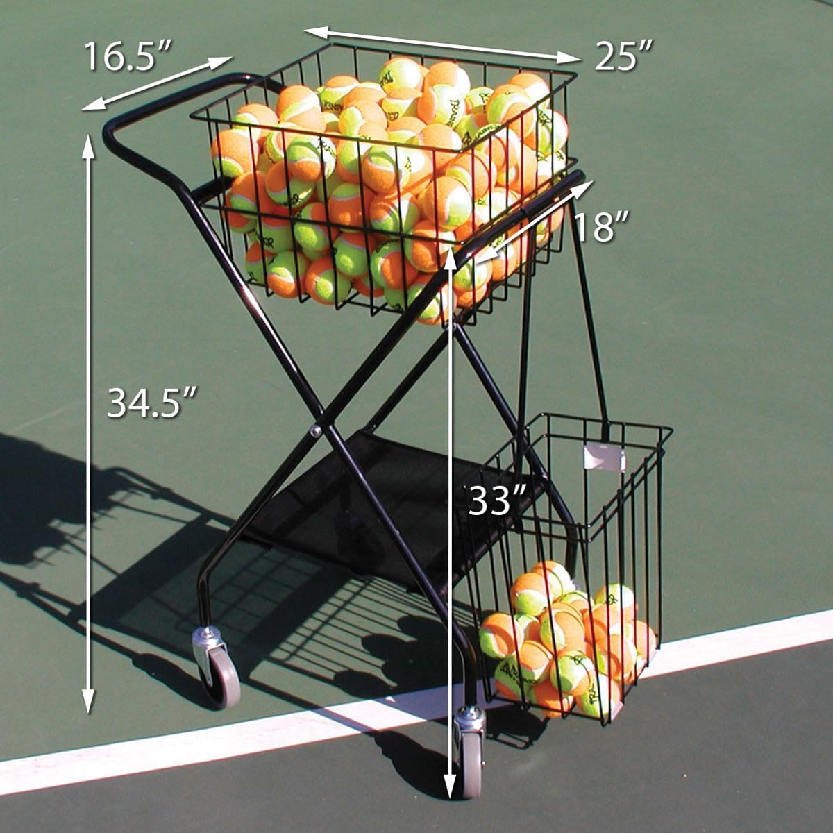 OnCourt OffCourt Mini Coach's Collapsible Tennis Cart w/Mesh Divider – Optional Replacement Parts - Image 3