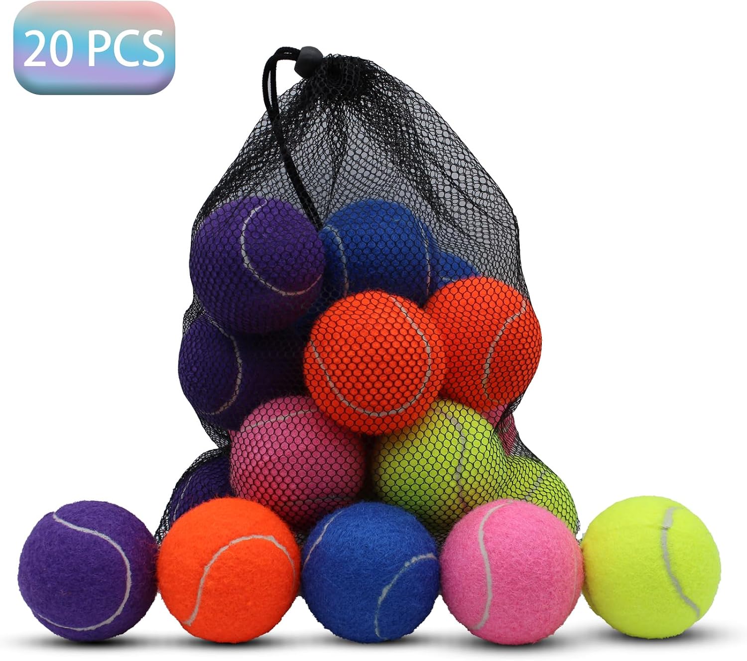 SHYUJAJIE Tennis Balls, 20 Pack Training Tennis Balls,High Elasticity Practice Tennis for Beginner, Exercise Playing Balls for Pet Dog - Image 2