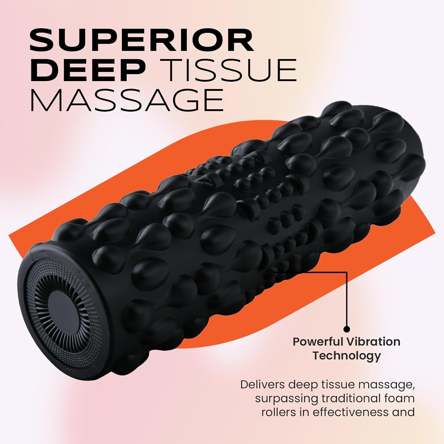 PURSONIC Vibrating Foam Roller – Deep Tissue Massage for Muscle Recovery – 5 Intensity Levels, USB Rechargeable, Durable & Lightweight Design - Image 2