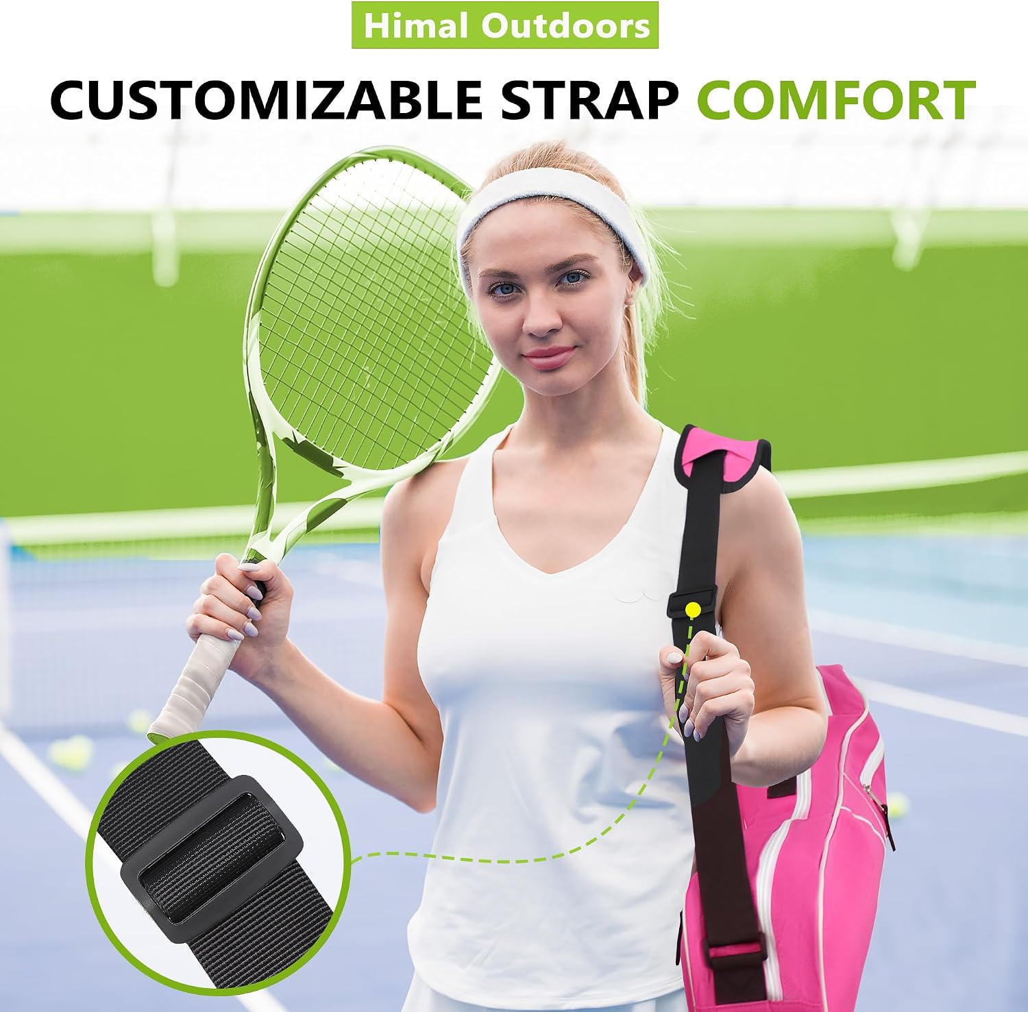 Himal 3 Racquet Tennis Bag With Protective Pad, Tennis Racket Bag for Men Women, Sports Enthusiasts of All Ages - Image 8