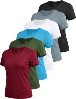 6 Pack Workout Tops for Women Short...