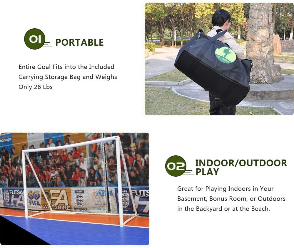 Inflatable Soccer Goal with Net, Carrying Bag, Two Way Pump, Set Up in 30Seconds, Safe Durable and Portable for Training - Image 4