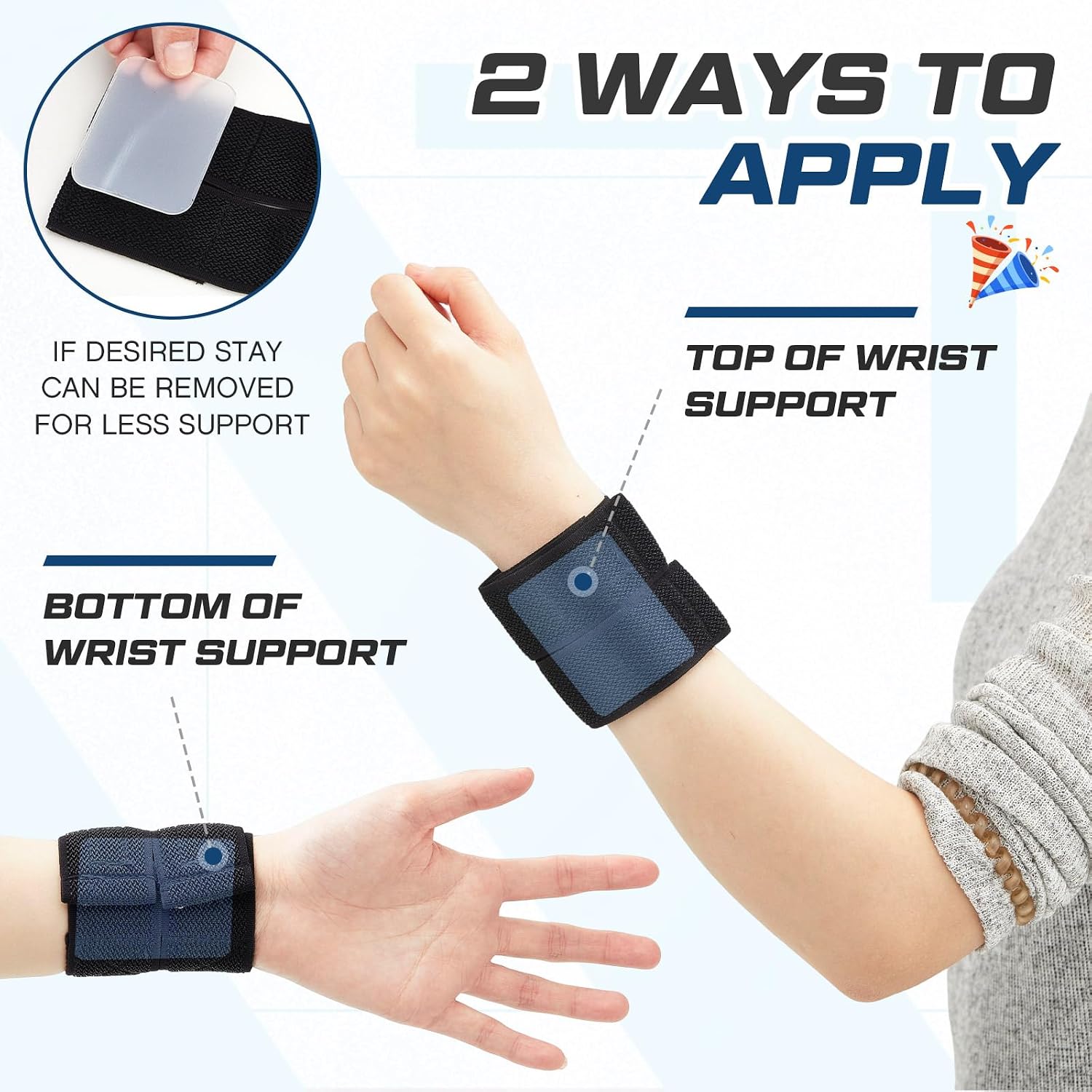 4 Pack Wrist Brace Adjustable Wrist Support Sport Straps for Tendonitis Carpal Tunnel Arthritis Gymnastics Wraps Pain Relief for Football Cheerleaders Fitness Weightlifting(Black) - Image 4
