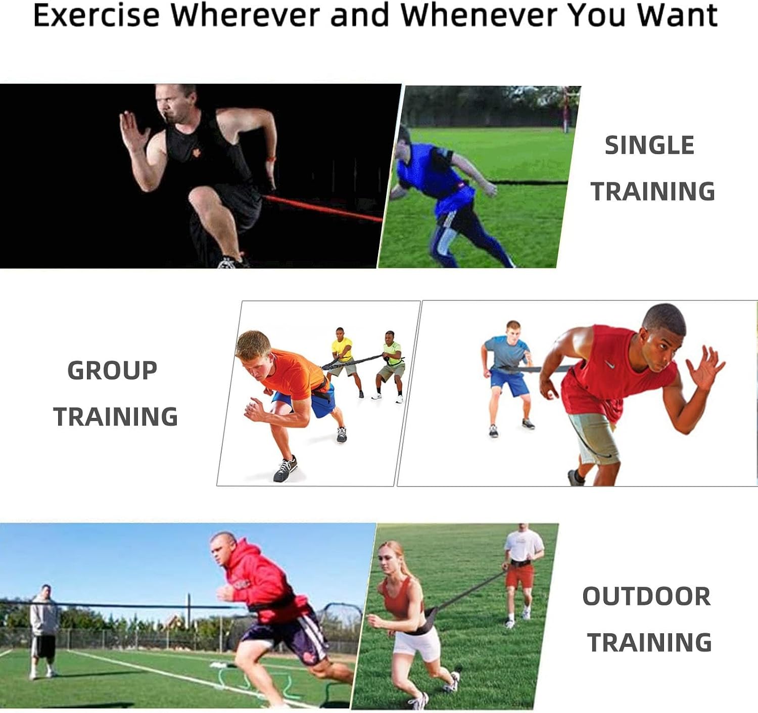 Resistance Speed Training Set, 8pcs Exercise Explosive Force Bounce Physical Equipment Double Rope Improve Agility Power Strength for Jumping Basketball Tennis Football Volleyball - Image 3
