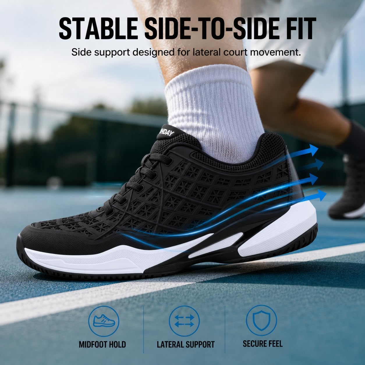 Pickleball Shoes Men Tennis Court Sneakers Indoor Outdoor Breathable Athletic Sports Lightweight Non Slip - Image 6