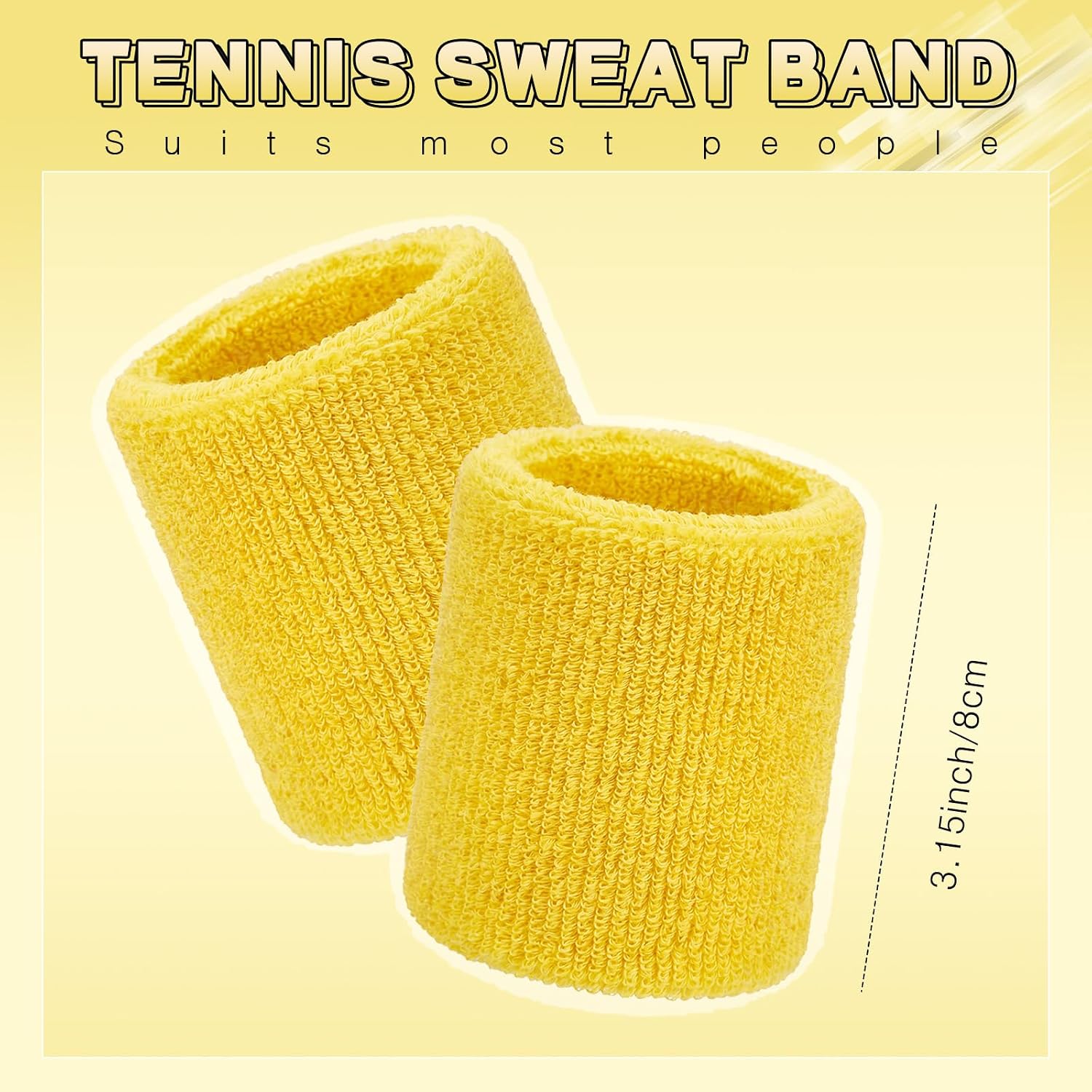WILLBOND 8 Pack Wrist Sweatbands Sports Wristbands Tennis Sweatbands Neon 80s Thick Cotton Gymnastics Sweat Band Athletic Football Soccer Sports Wristband for Men Women Party - Image 3