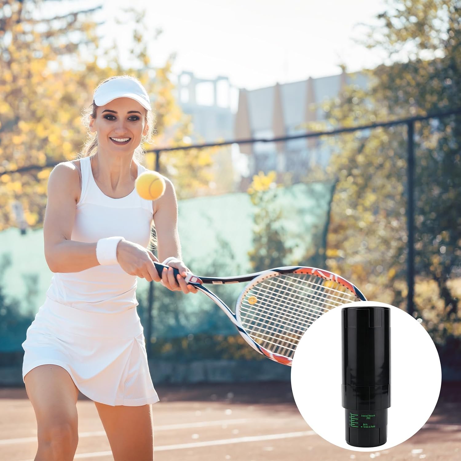 Tennis Ball Pressurizer Storage Canister, Holds 3 Balls 14 PSI Tennis Balls Saver Airtight Container Maintains Fresh Pod Bounce Reusable Ball Pressure Keeper Holder for Club Players (Black) - Image 7