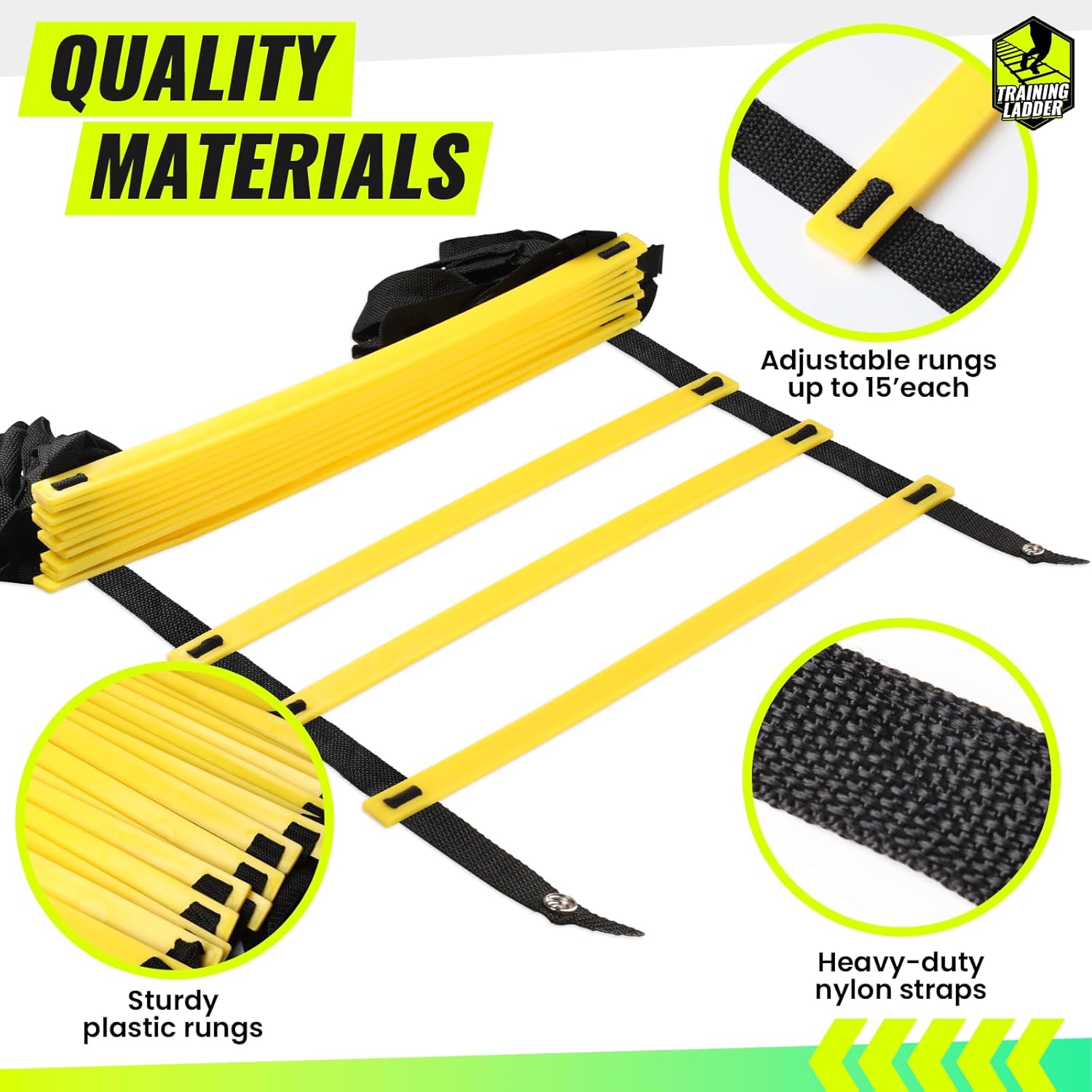Teenitor Agility Ladder Speed Ladder Training Ladder for Soccer, Speed, Football Fitness Feet Training Carry Bag Agility Training Equipment 13 rungs, 23 feet - Image 3