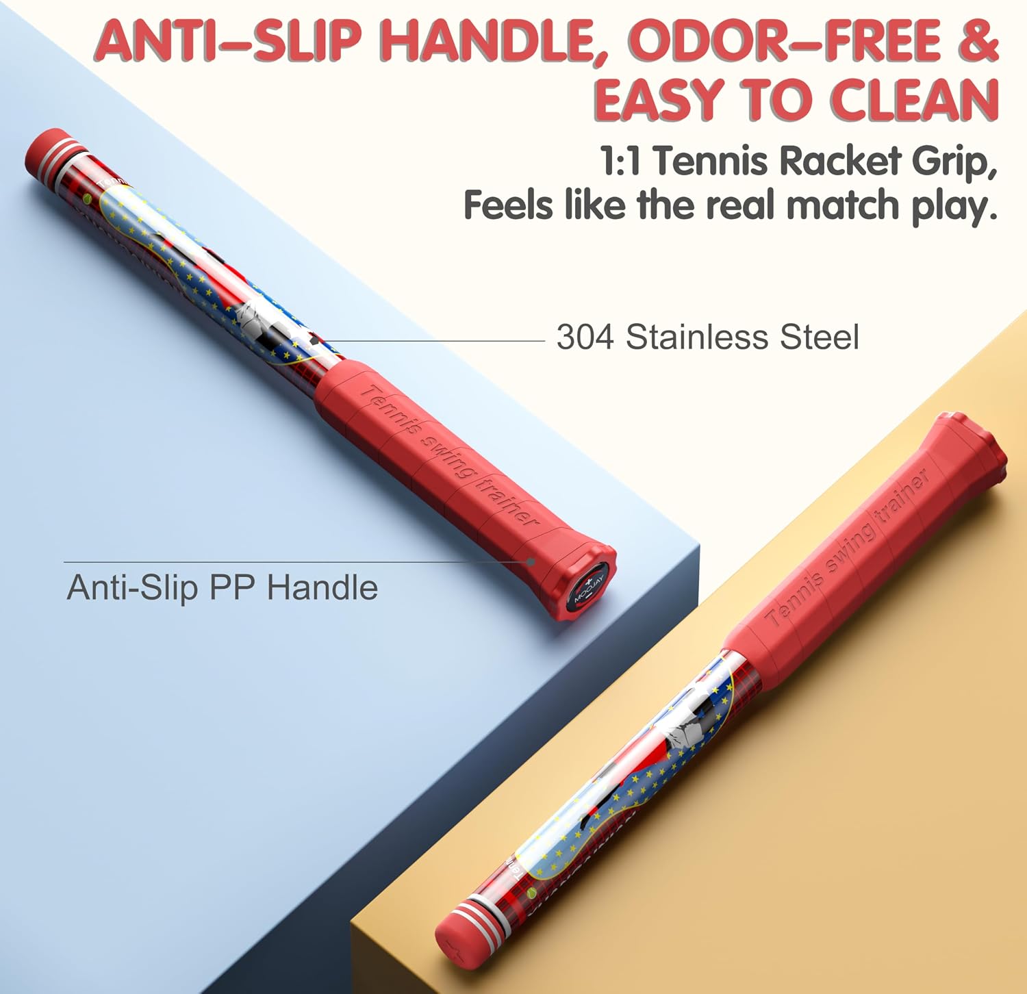 Tennis Power Trainer with Magnetic Resistance, MOOJAY Swing Trainer Sound Feedback for Correct Technique PP Handle, Suitable for Beginners & Pros – Training, Fitness, and Professional Use - Image 4