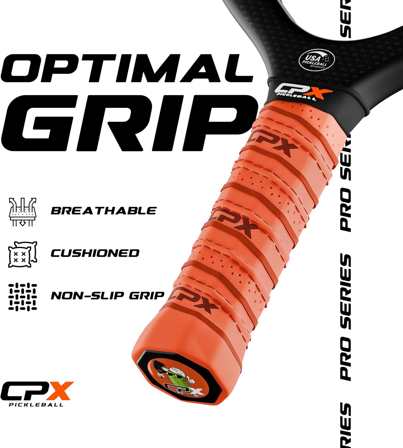 CPX Pro Carbon Fiber Pickleball Paddle - Professional Grade, Matte Finish, Honeycomb Core, Tennis Style Grip - Edgeless Paddle Designed in Chicago, USA - Image 2