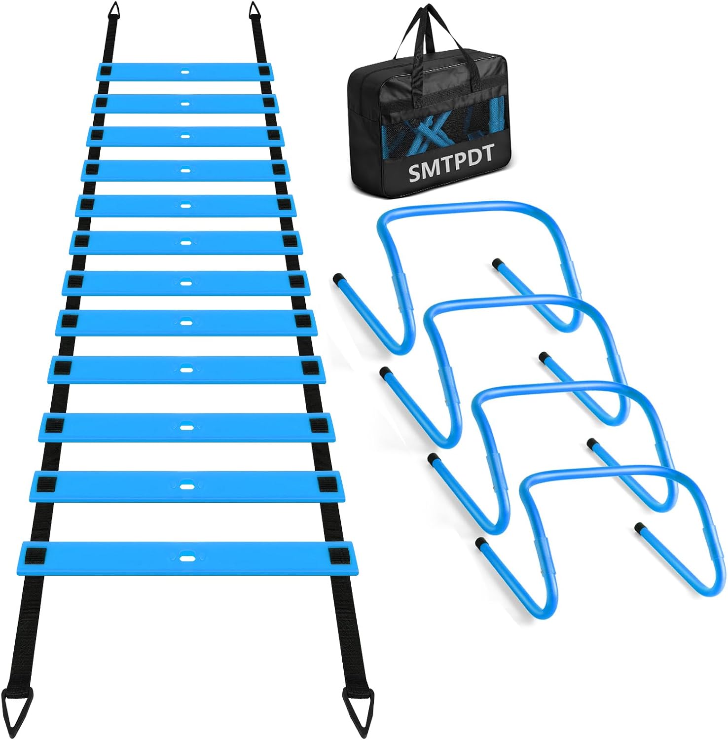 Agility Ladder,Soccer Training Equipment Set,20ft Speed Ladder,4 Agility Hurdles,Football Basketball Training Equipment,Football Accessories for Kids Youth Adults | Footwork, Speed & Agility Training
