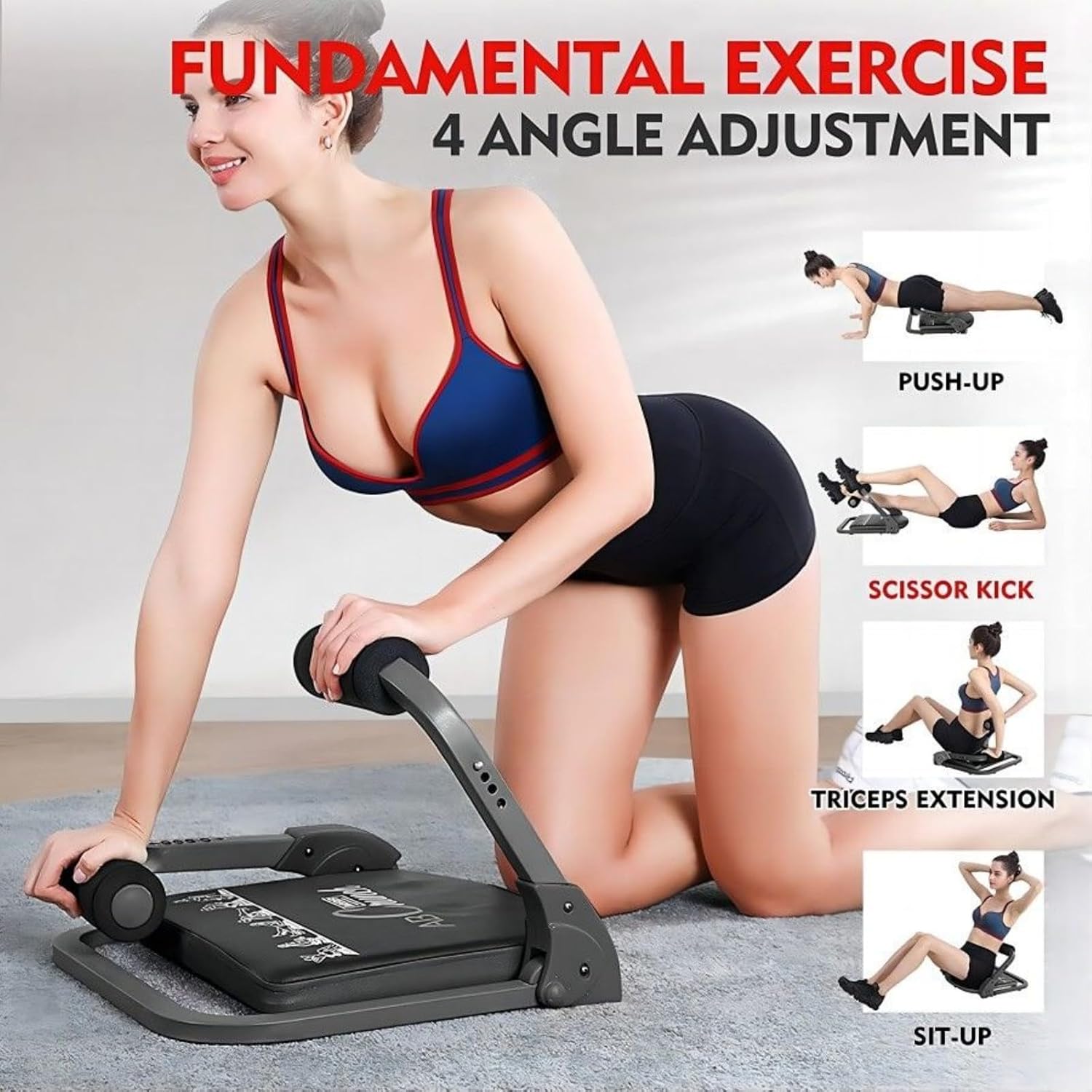 Ab Machine Ab Workout Equipment Sit Up Machine & Exercise Equipment Ab Crunch Machine for Stomach Workout Ab Core Trainer Abdominal Machine for Home Gym with Resistance Bands - Image 3