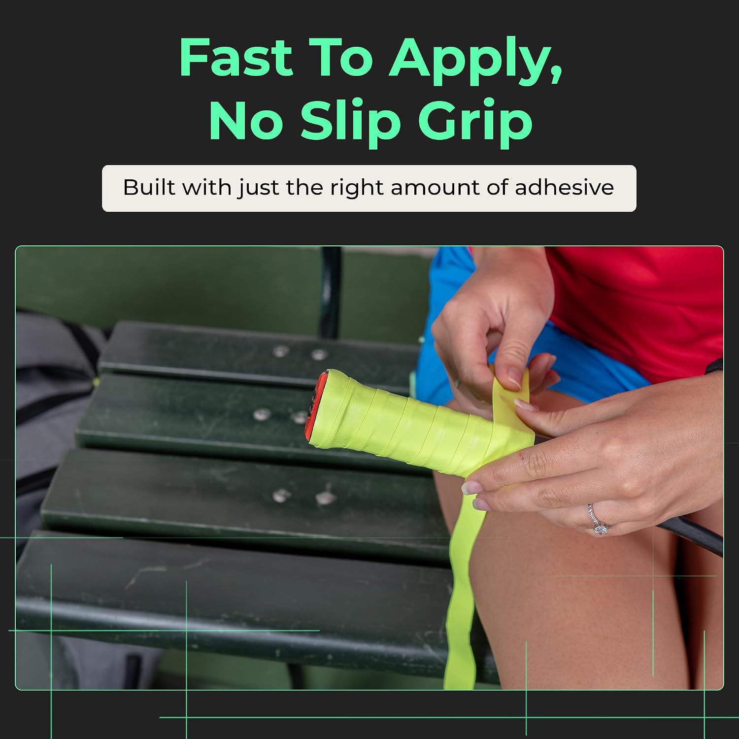ADV MaxTac Tacky Tennis Overgrip - 3 Pack - Extremely Sticky Non-Slip Tennis Grips Overgrip - Razor-Thin & Easy to Use Pro Tennis Racquet Grip Tape (3-Pack Volt) - Image 6