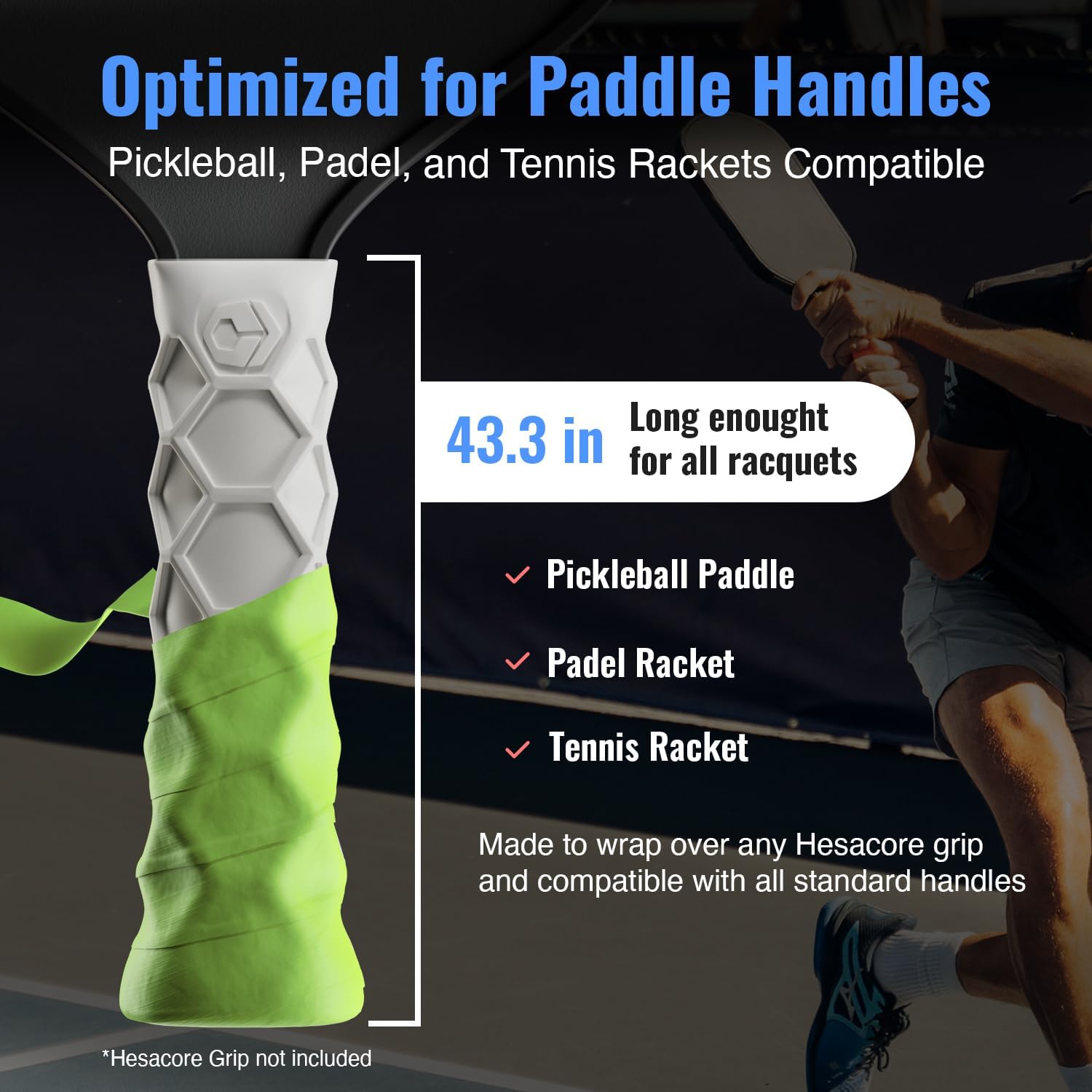 Hesacore Hesatac Overgrip Tape – for Pickleball, Padel & Tennis – Made for Hesacore Grips – Sweat Absorbing, Soft, Anti-Slip, Stretchable Overgrip - Image 2