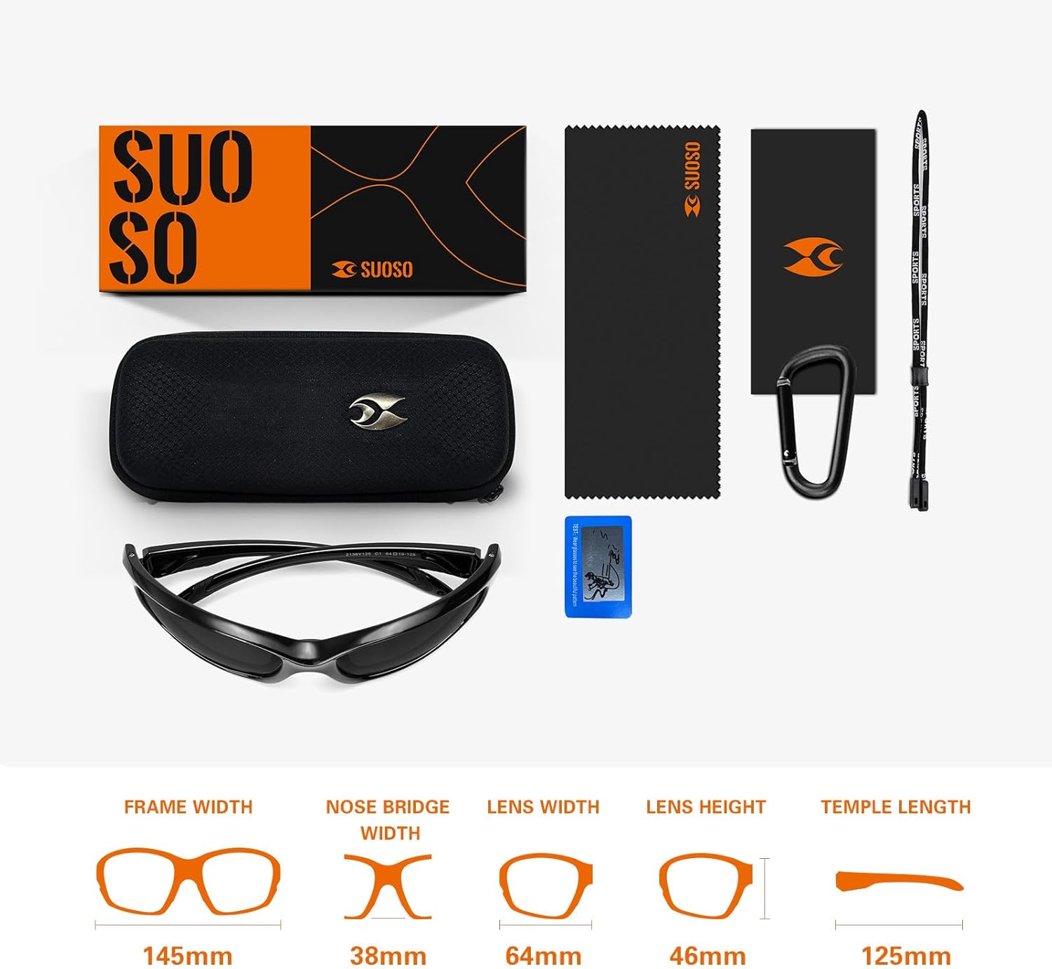 suoso Sports Polarized Sunglasses for Men: Womens UV400 Protection Sun Glasses Wrap Around Goggles for Fishing Driving TR90 - Image 5