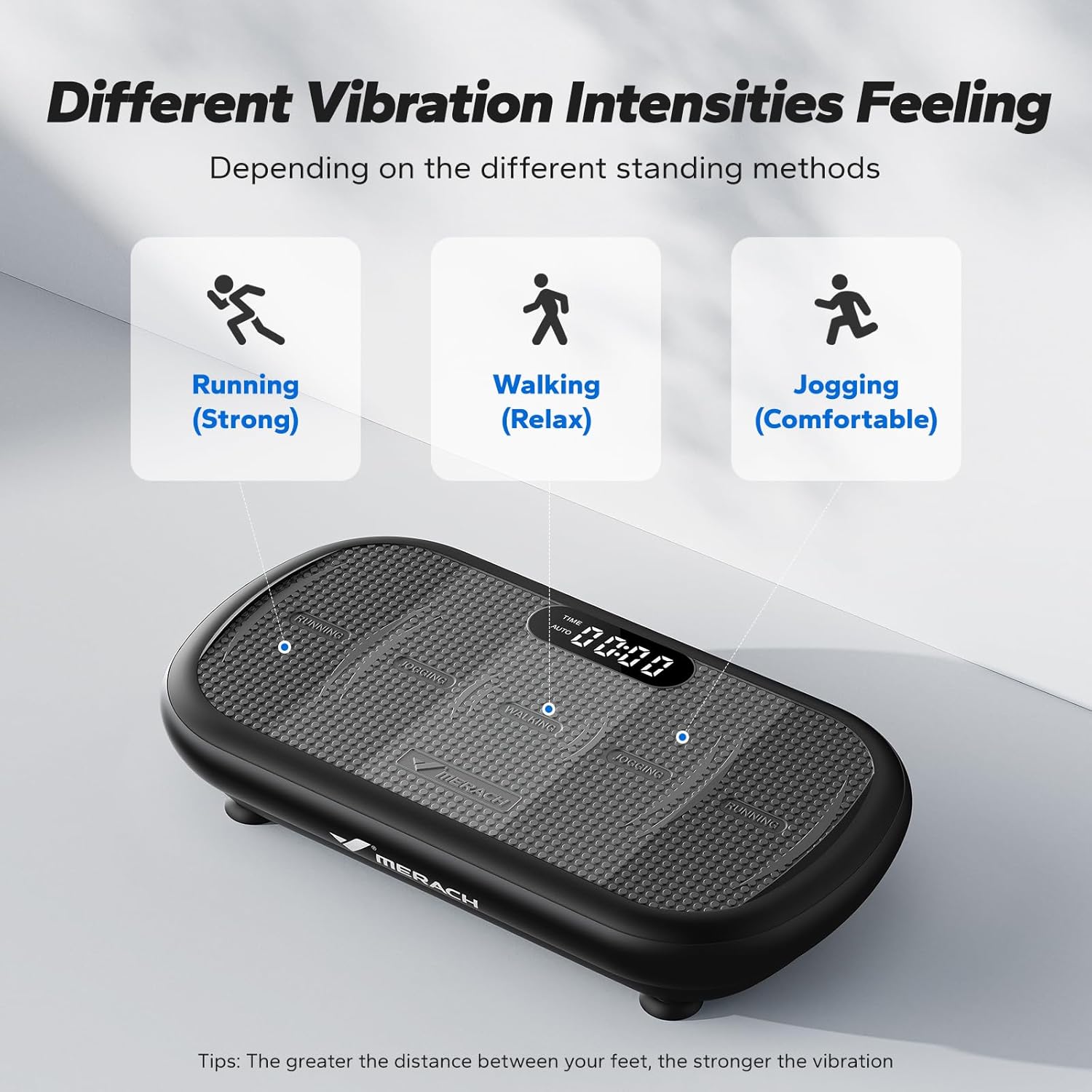 MERACH Vibration Plate Exercise Machine, Vibration Plate 440 Lbs Capacity, Bluetooth and Silicone Pedal, Stimulate Deep Fat, Vibration Plate for Lymphatic Drainage, Vibrating for Weight Loss - Image 4