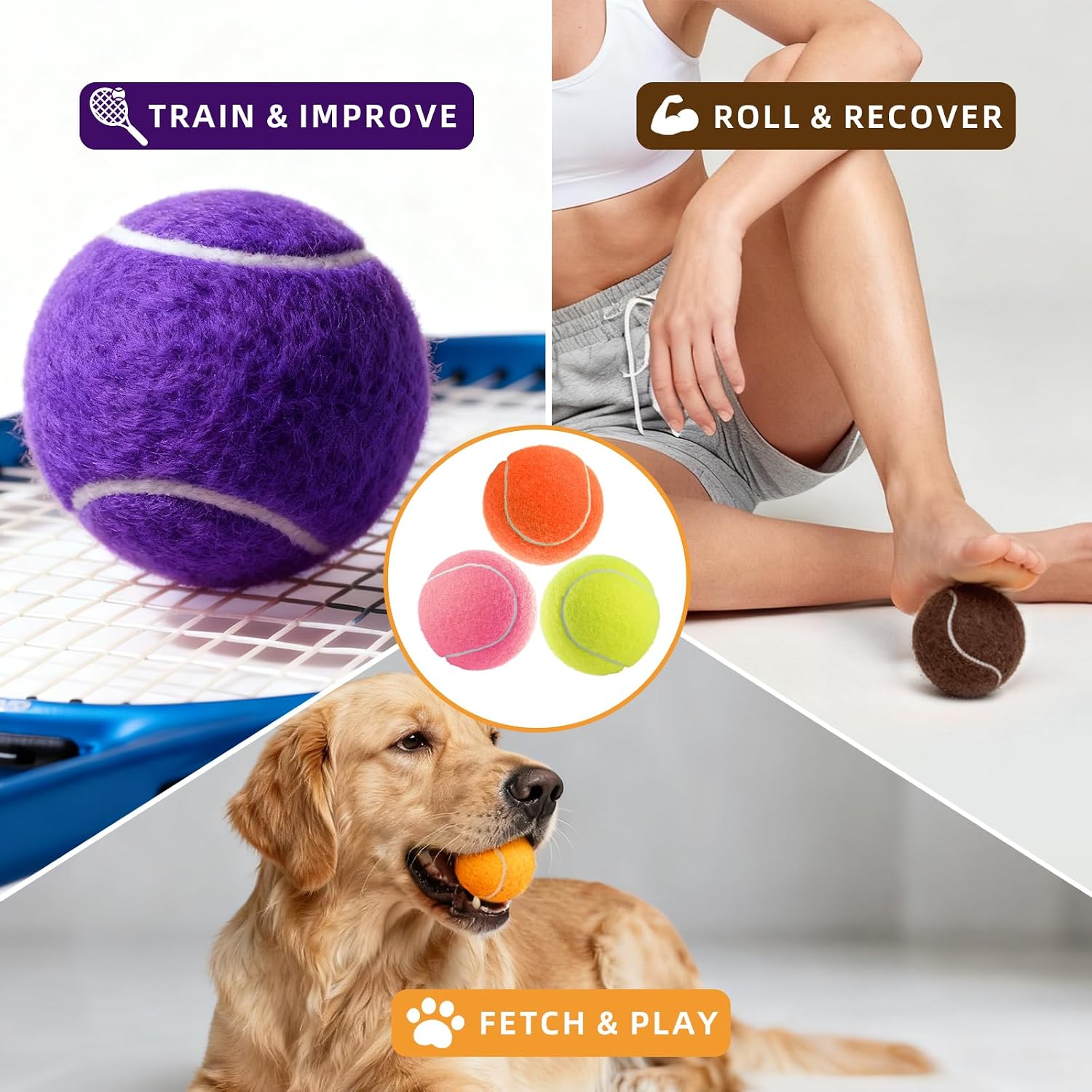 PoyPet 16-Pack Tennis Balls Bulk for Practice,Training and Beginners | Ideal for Dog Fetch,Chew and Play - Image 2