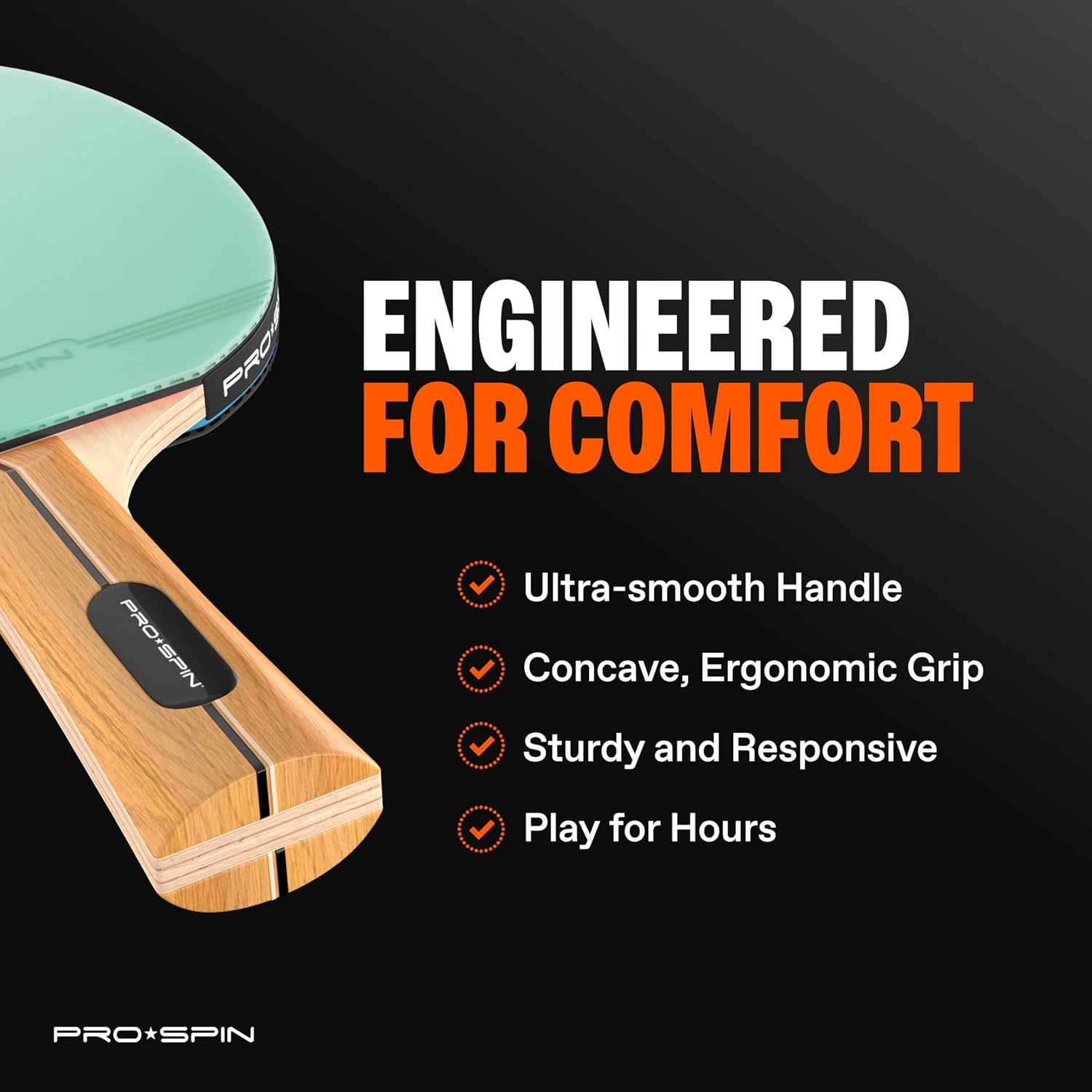 PRO-SPIN Ping Pong Paddles - High-Performance Set with Premium Table Tennis Rackets, 3-Star Ping Pong Balls, Compact Storage Case | Professional Quality Ping Pong Paddle Set | Indoor & Outdoor Games - Image 4