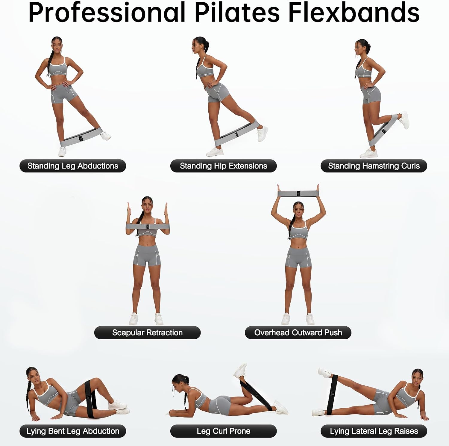 Renoj Resistance Bands for Working Out: 3-Set Professional Exercise Bands for Pilates, Yoga, Home Gym, Booty, Leg Training | Heavy/Medium/Light Fabric Loops for Women Men - Image 2
