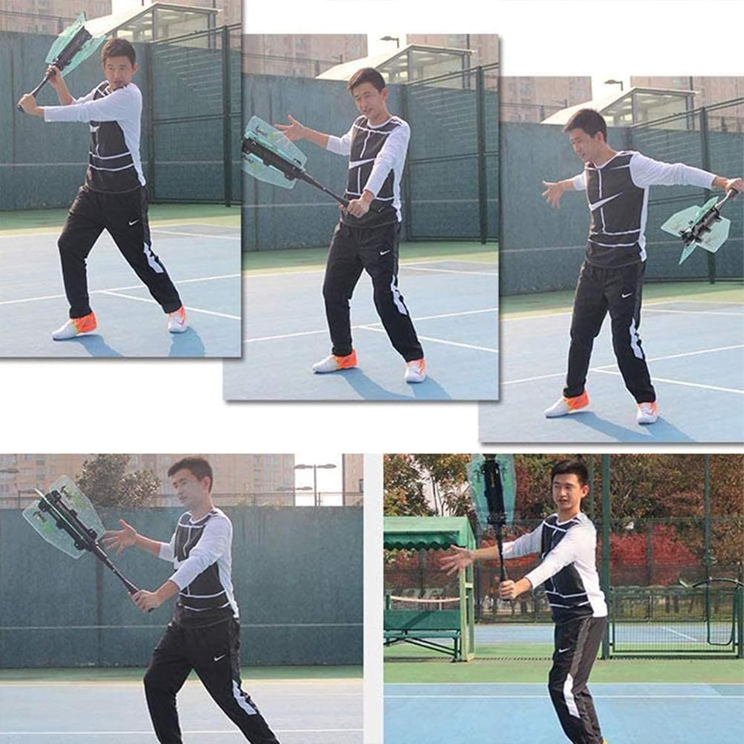 Tennis Training Resistance Swing Trainer, Professional Tennis Trainer Padle Racket, Adults Tennis Racket Resistance Fan, Increase Swing Speed Power Resistance Tennis Racket - Image 7