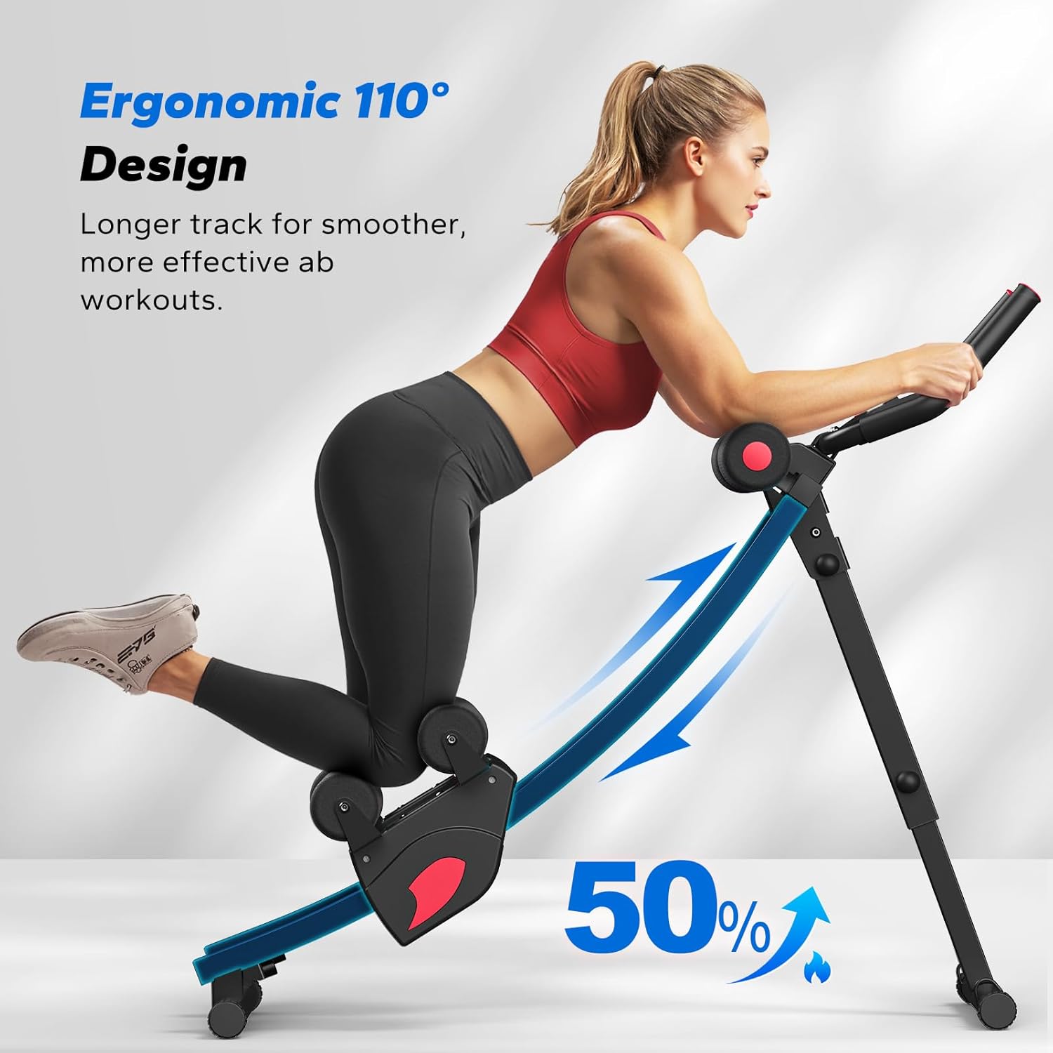 MERACH Ab Machine, Adjustable Ab Trainer Machine, AB Workout Equipment for Home Gym, Independent Dual Tracks for Mountain Climber, Foldable for Home Exercise, Load Capacity 440 LBS - Image 4