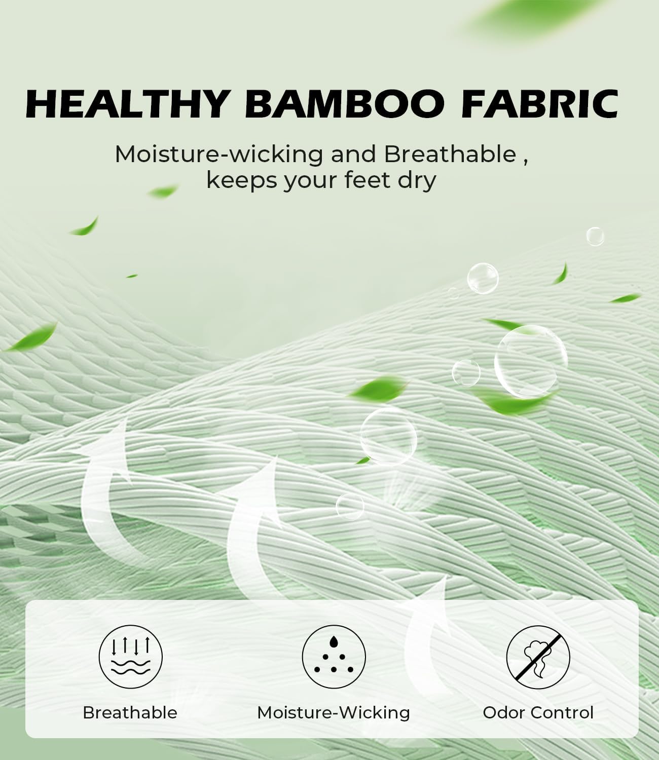 BAMBOO COOL Men's No-Show Socks Low Cut Breathable Moisture-Wicking Socks Non Slip Running Workout casual, 6 Packs - Image 3