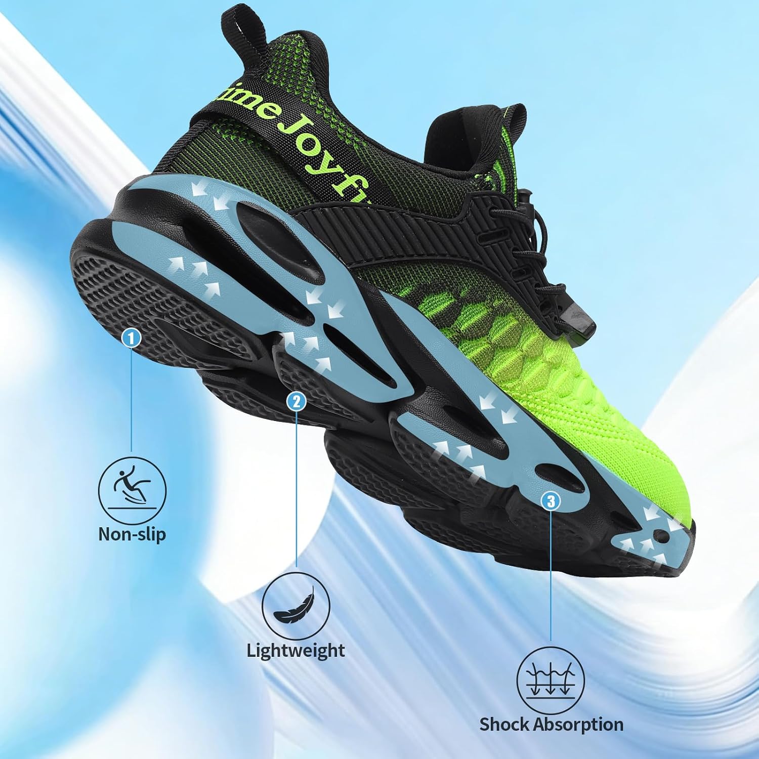 Girls Boys Sneakers Lightweight Breathable Kids Girls Boys Tennis Shoes Slip on with Bungee Lace Running Athletic Shoes for Little Kid/Big Kid/Toddler - Image 5
