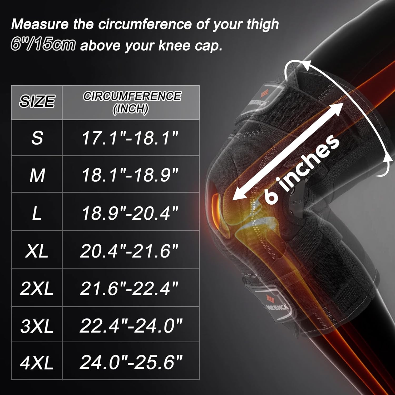 NEENCA Professional Knee Brace for Knee Pain, Hinged Knee Support with Patented X-Strap Fixing System, Medical for Pain Relief, Arthritis, Meniscus Tear, ACL, PCL, MCL, Runner, Sport - Image 6