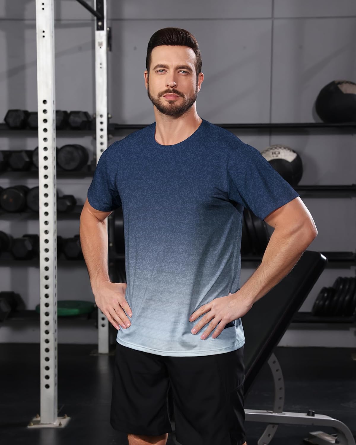 BOJIN Men's Quick Dry Athletic T-Shirt Workout Short Sleeve Performance Gym Top Moisture Wicking Lightweight Running Tee - Image 3