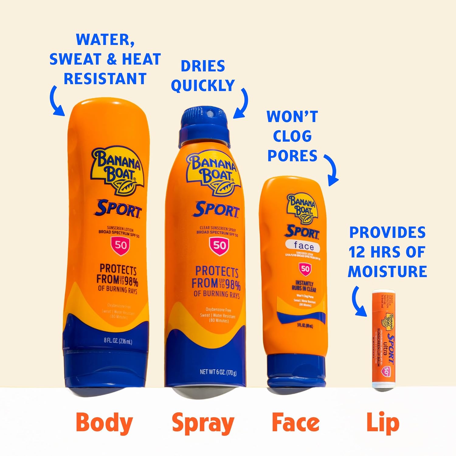 Banana Boat Sport Ultra SPF 50 Sunscreen Spray | Banana Boat Sunscreen Spray SPF 50, Water Resistant, Oxybenzone Free, Sunblock, 6oz each Twin Pack - Image 6
