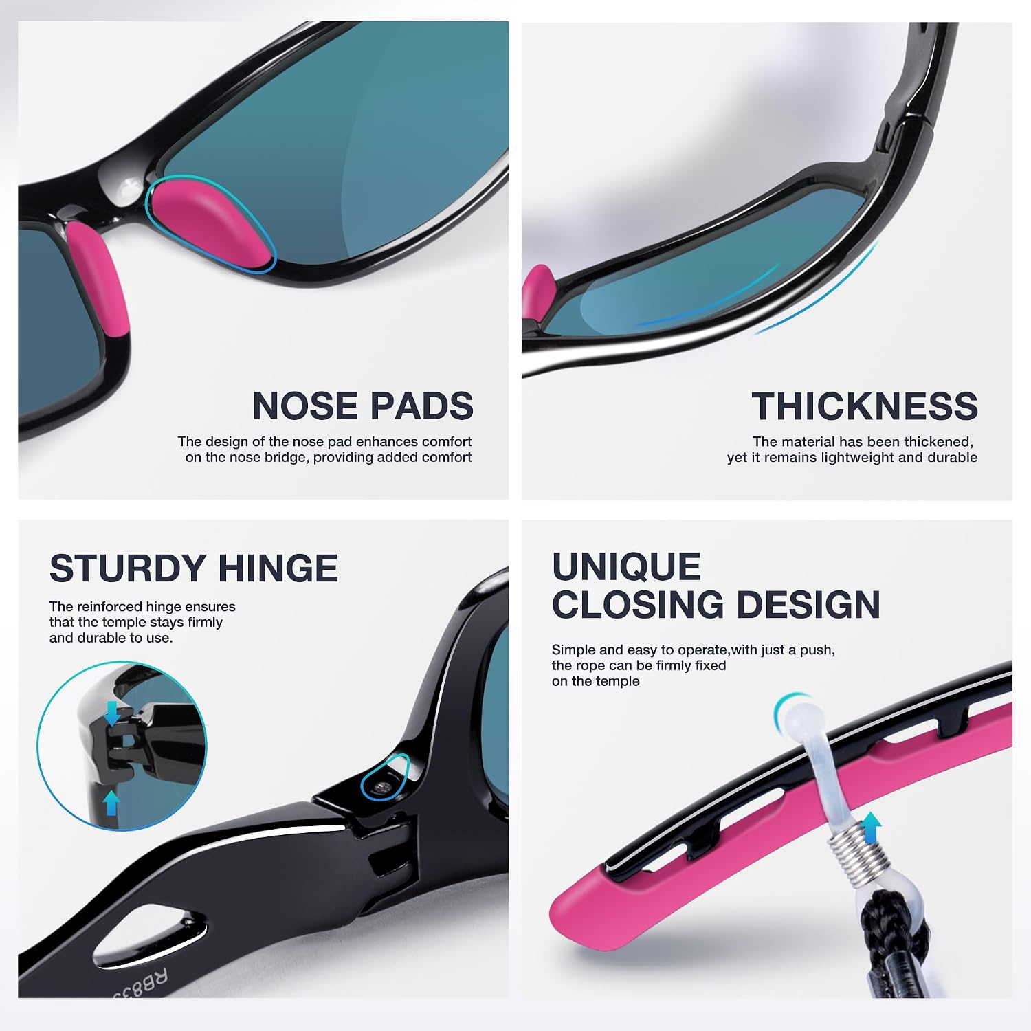 RIVBOS Sunglasses for Men Women Polarized UV Protection Sports Fishing Driving Shades Cycling RB833 - Image 4