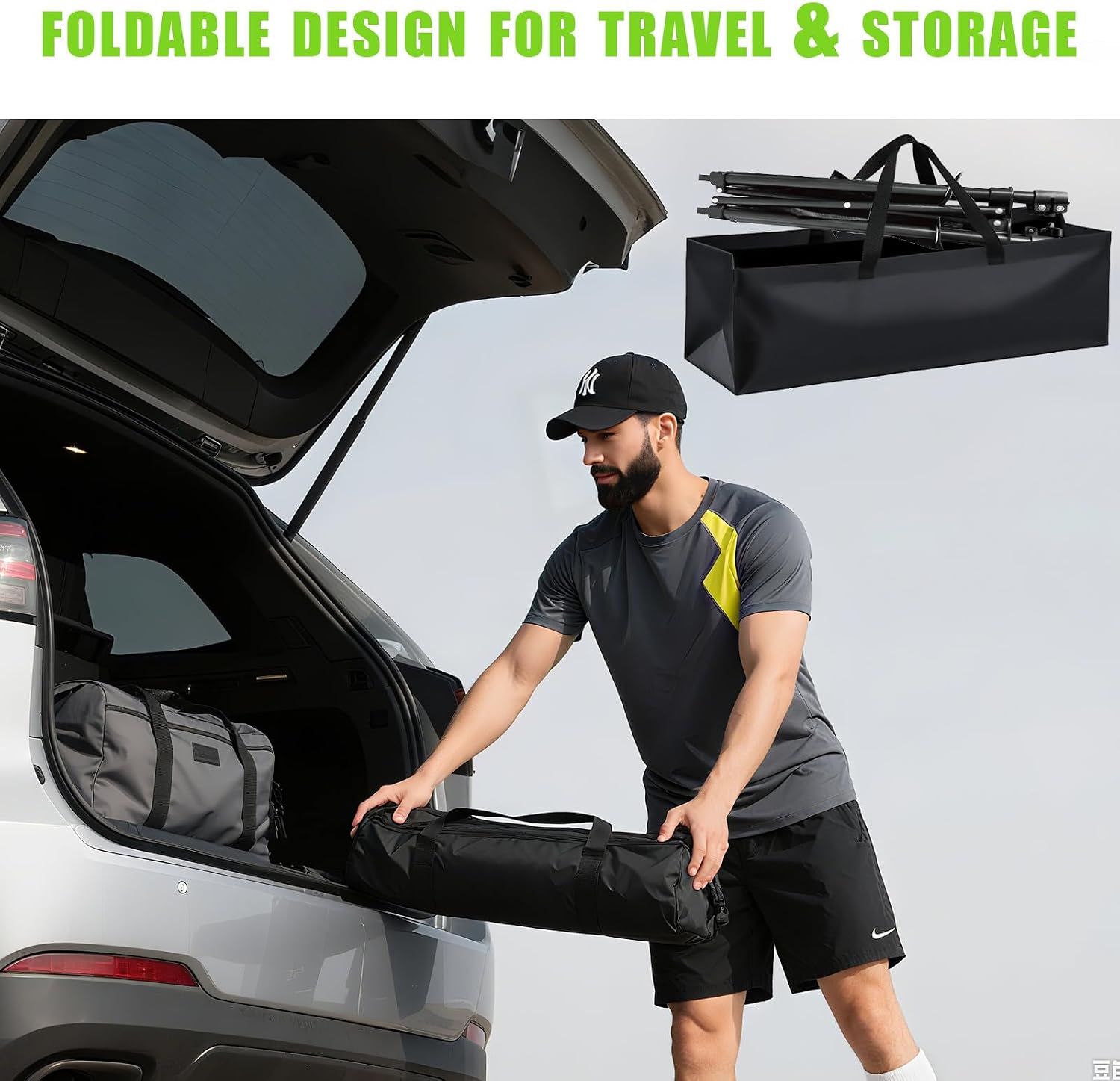 Tennis Ball Hopper with Wheels - Height Adjustable Foldable Tennis Ball Basket with Storage Bag Ball Candy for 150 Pickleball & Tennis - Image 3