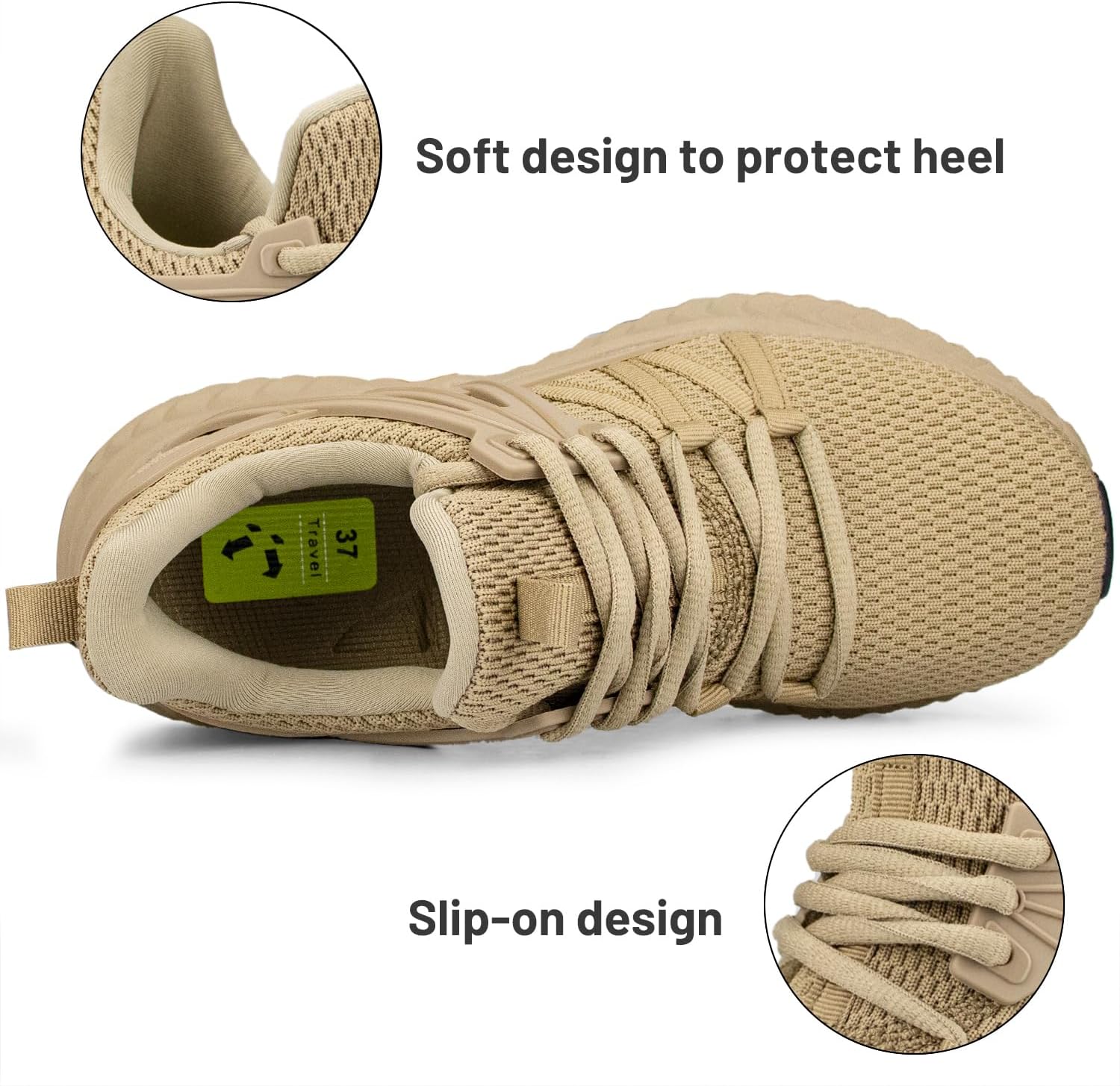 Abboos Womens Slip On Sneakers Women Walking Tennis Shoes Lightweight Casual Sneakers for Gym Travel Work - Image 3