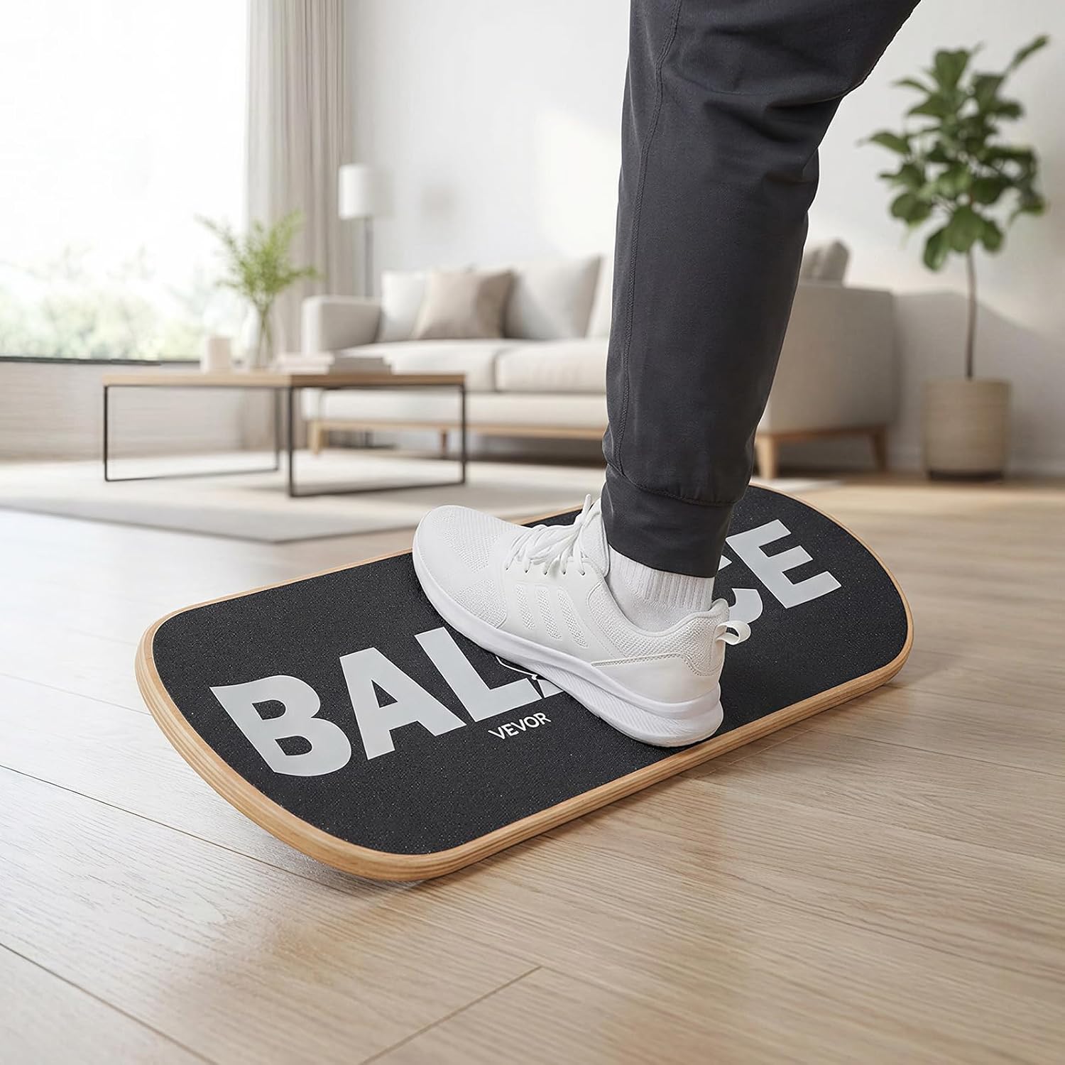 VEVOR Balance Board, Wobble Board Trainer for Adults 3-Level Adjustable Base, Premium Wooden Balance Training Equipment, Slip-Resistant Surface for Core Workout, Standing Desk Exercise, Home Gym, Yoga - Image 8