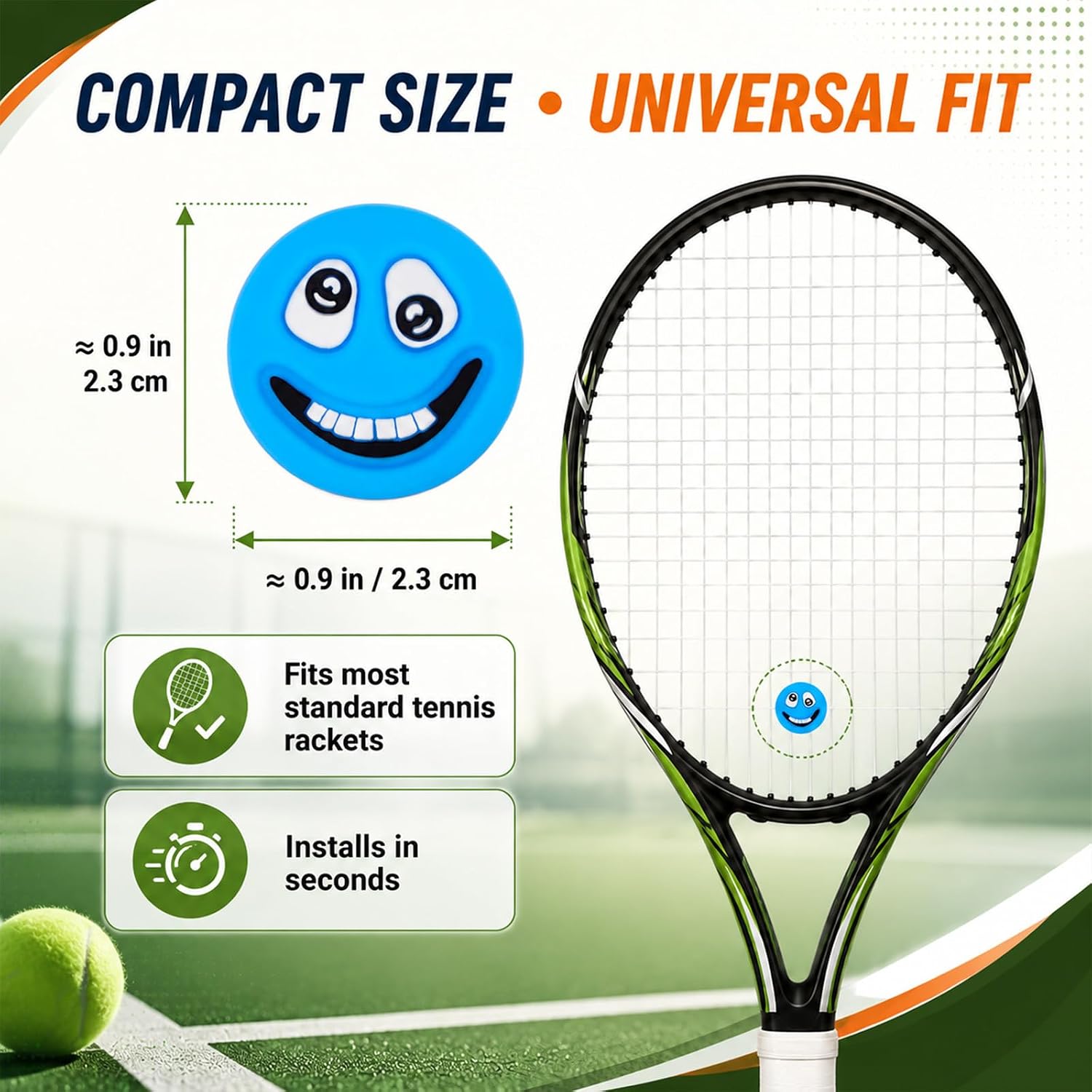 20 Pack Tennis Racket Vibration Dampeners, Funny Silicone Shock Absorbers for Tennis Racquets, Cute Decorative String Dampers for Men, Women, Teams, Clubs, Players and Tennist Gifts - Image 2